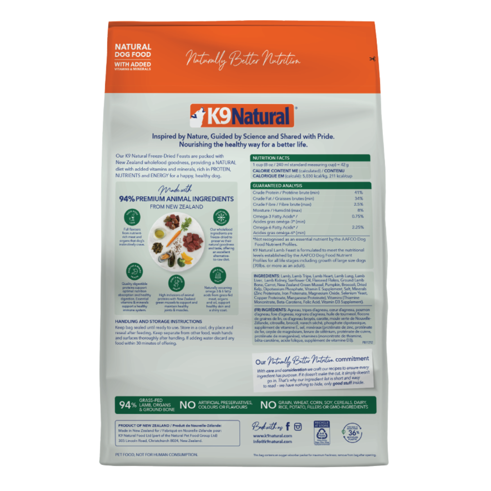 K9 Natural Grain Free Freeze Dried Dog Food Lamb