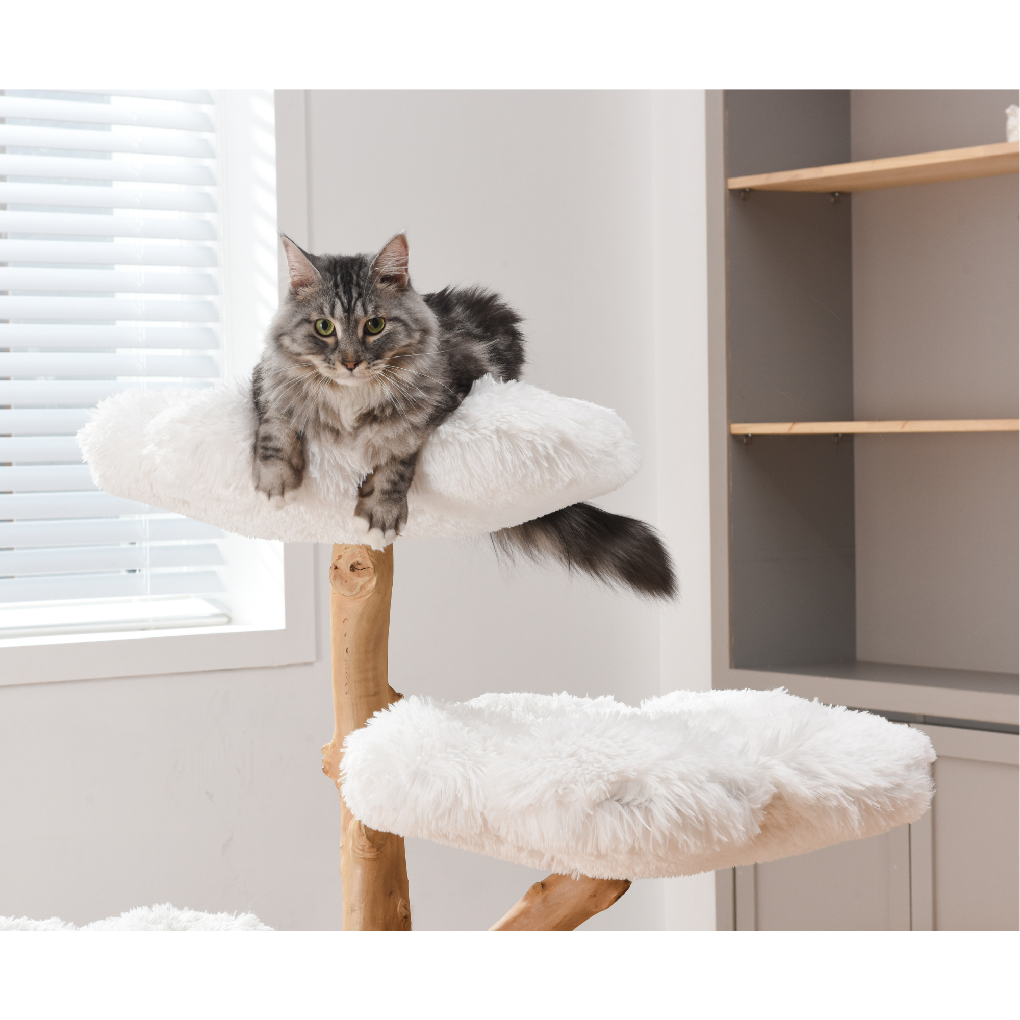 Michu Fluffy Blossom Real Wooden Cat Tree Extra Large