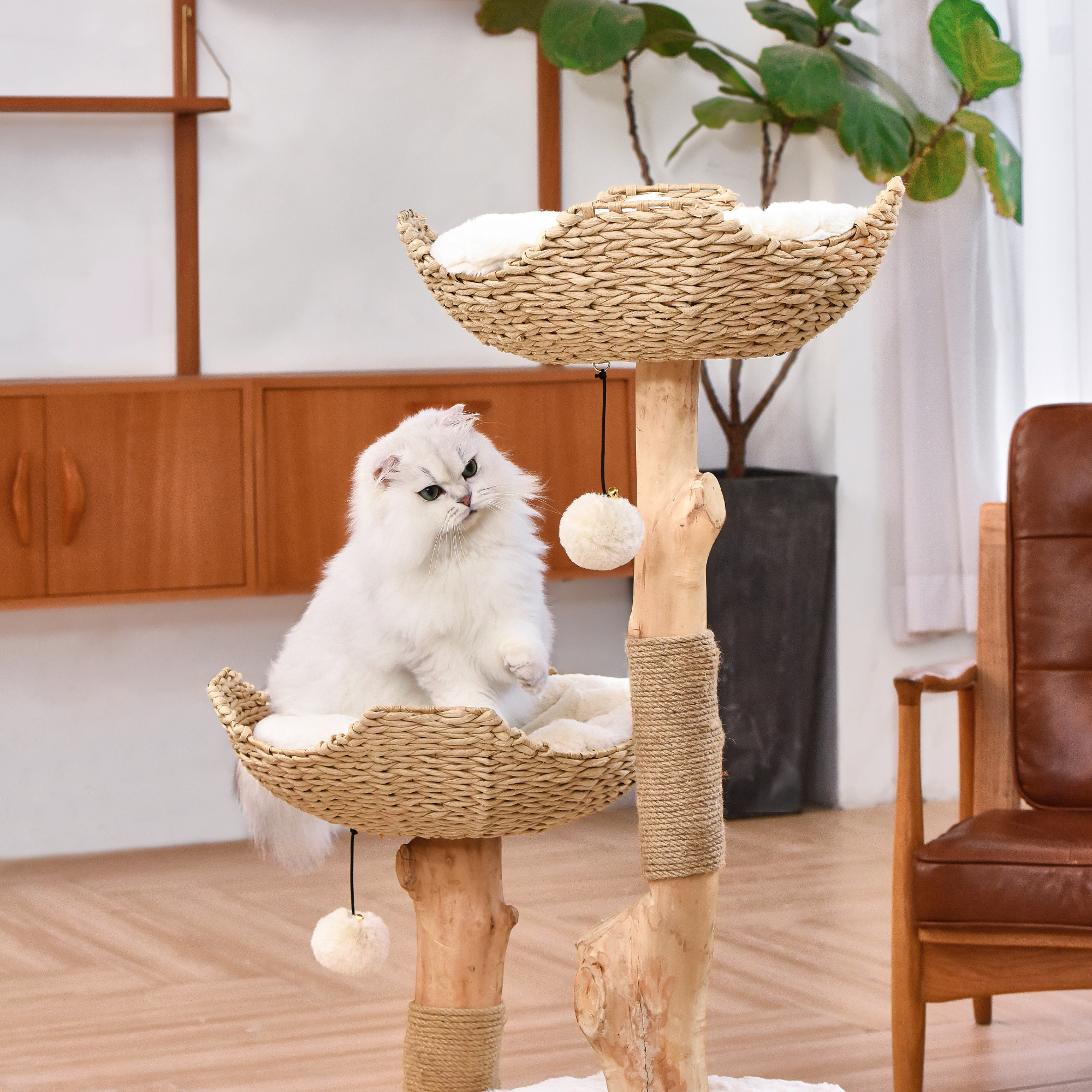 Michu Premium Real Wooden Cat Tree Large