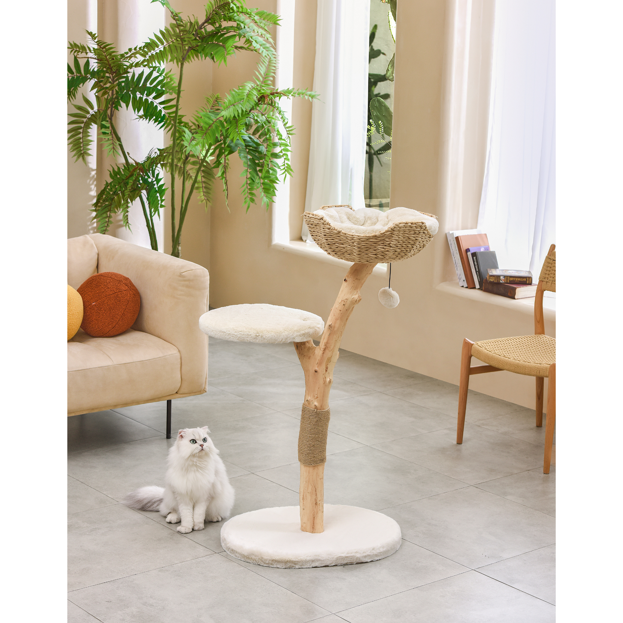Michu Premium Real Wooden Cat Tree Medium