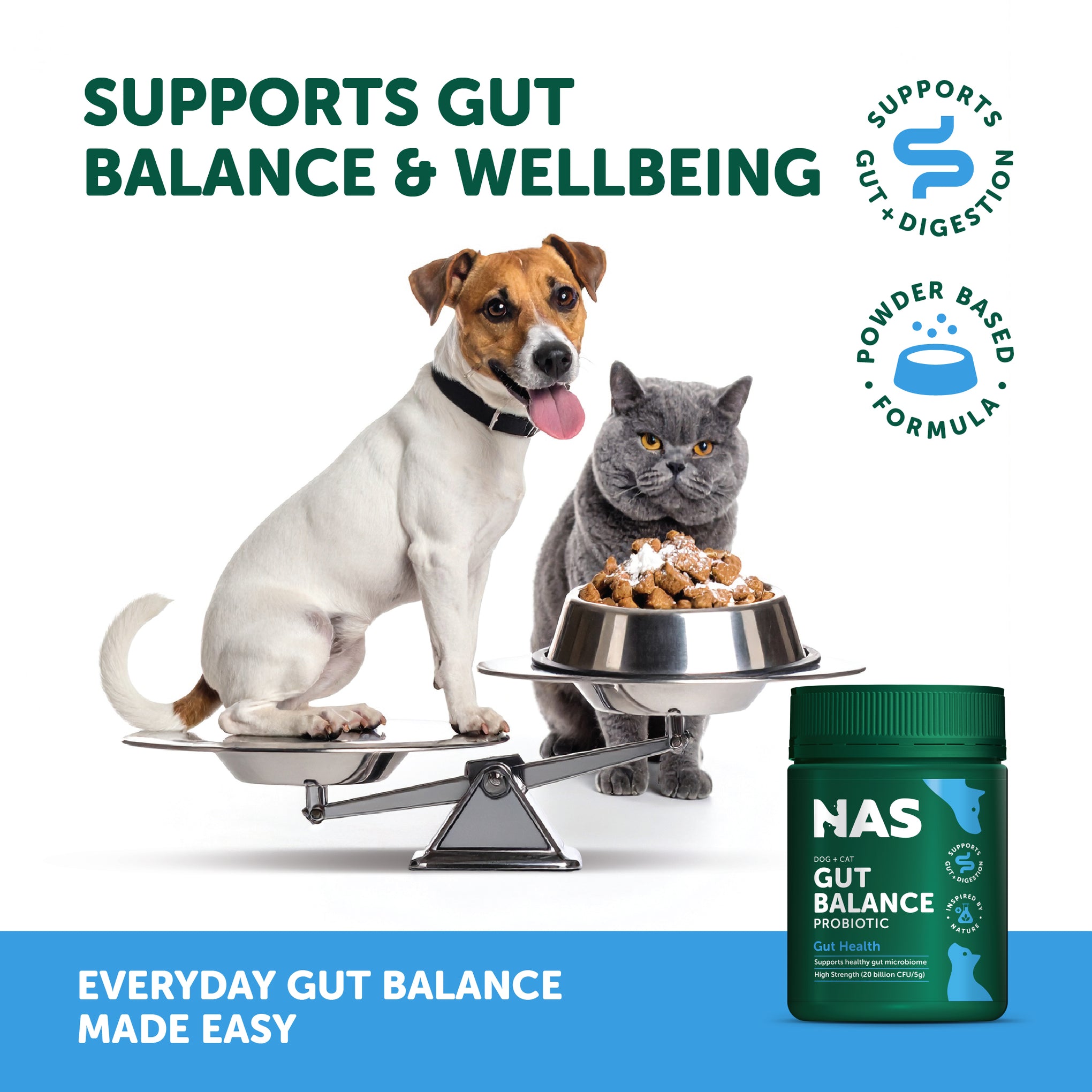 Natural Animal Solutions Gut Balance ProBiotic Natural Blend for Dogs and Cats
