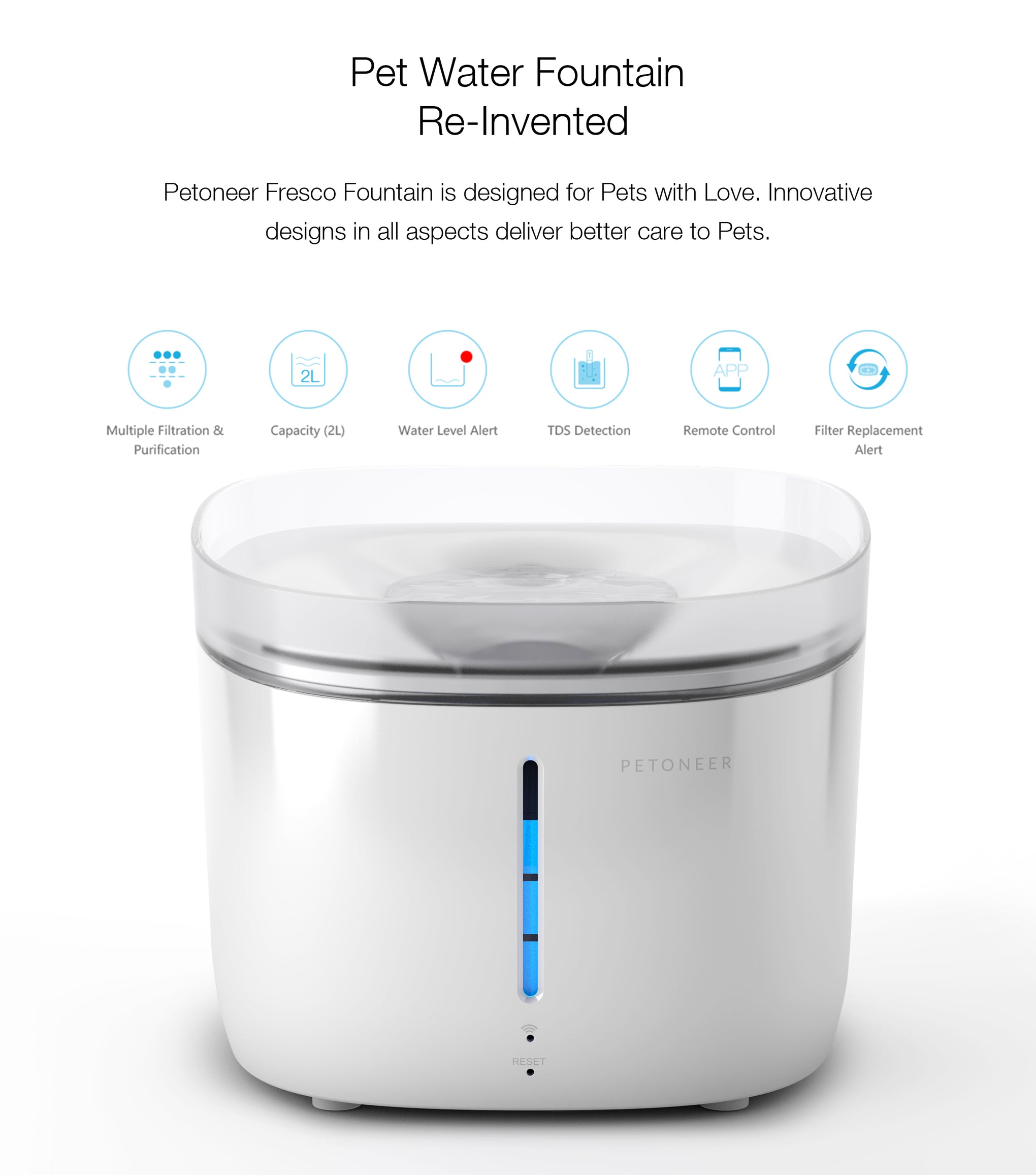 Petoneer Fresco Pro Smart Pet Fountain 2L