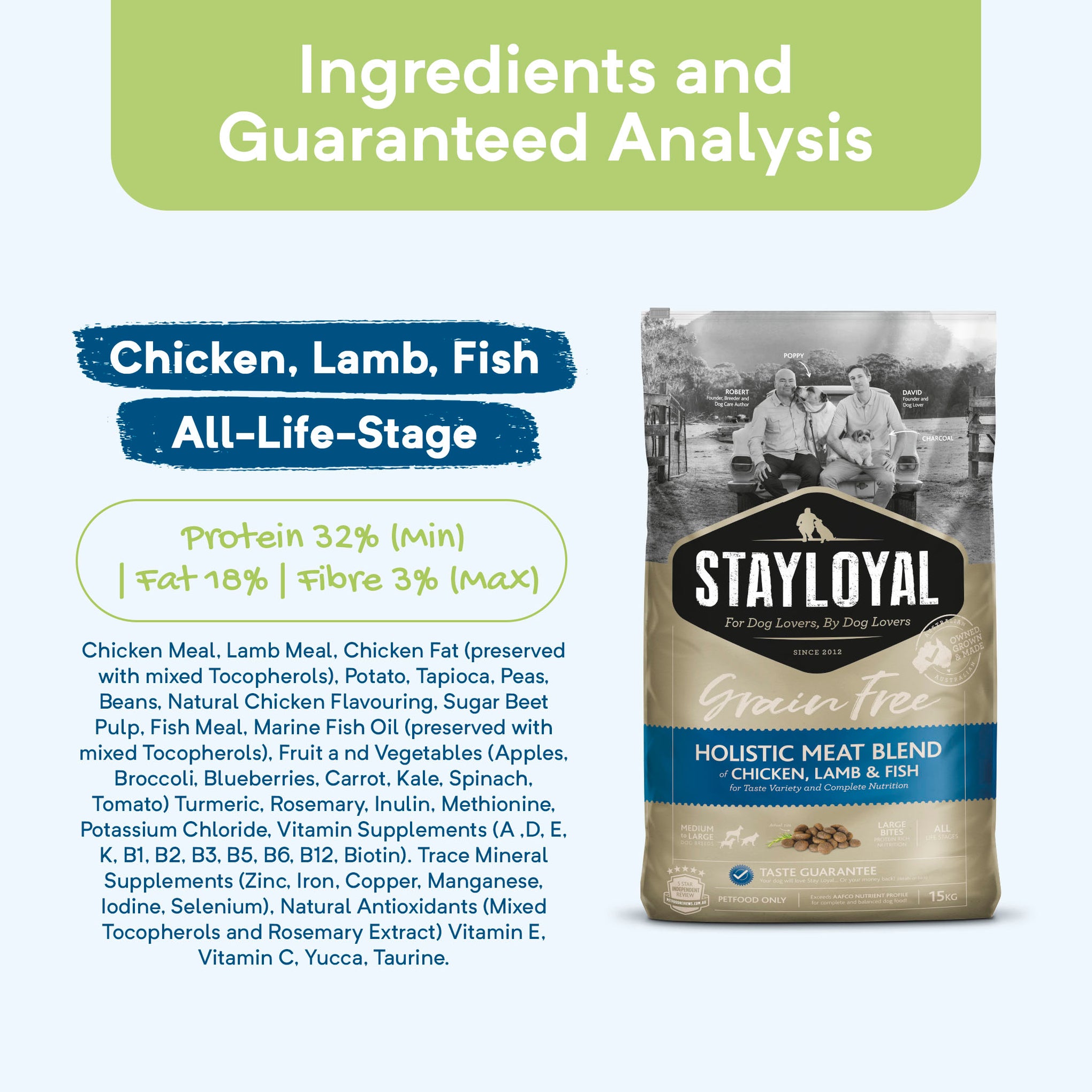 Stay Loyal Premium Original Chicken Lamb & Fish Grain Free Dry Dog Food