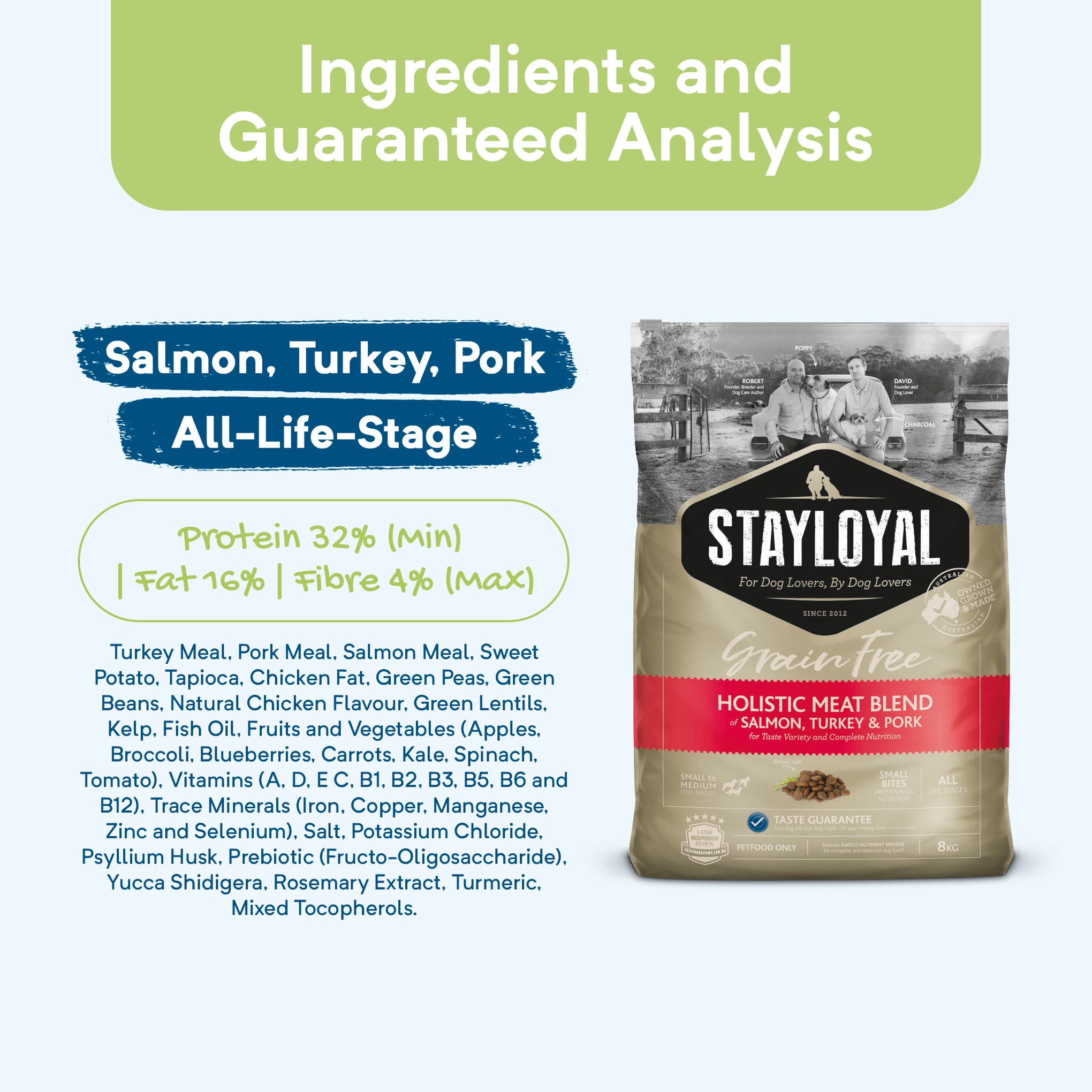 Stay Loyal Premium Salmon Turkey and Pork Grain Free Dry Dog Food