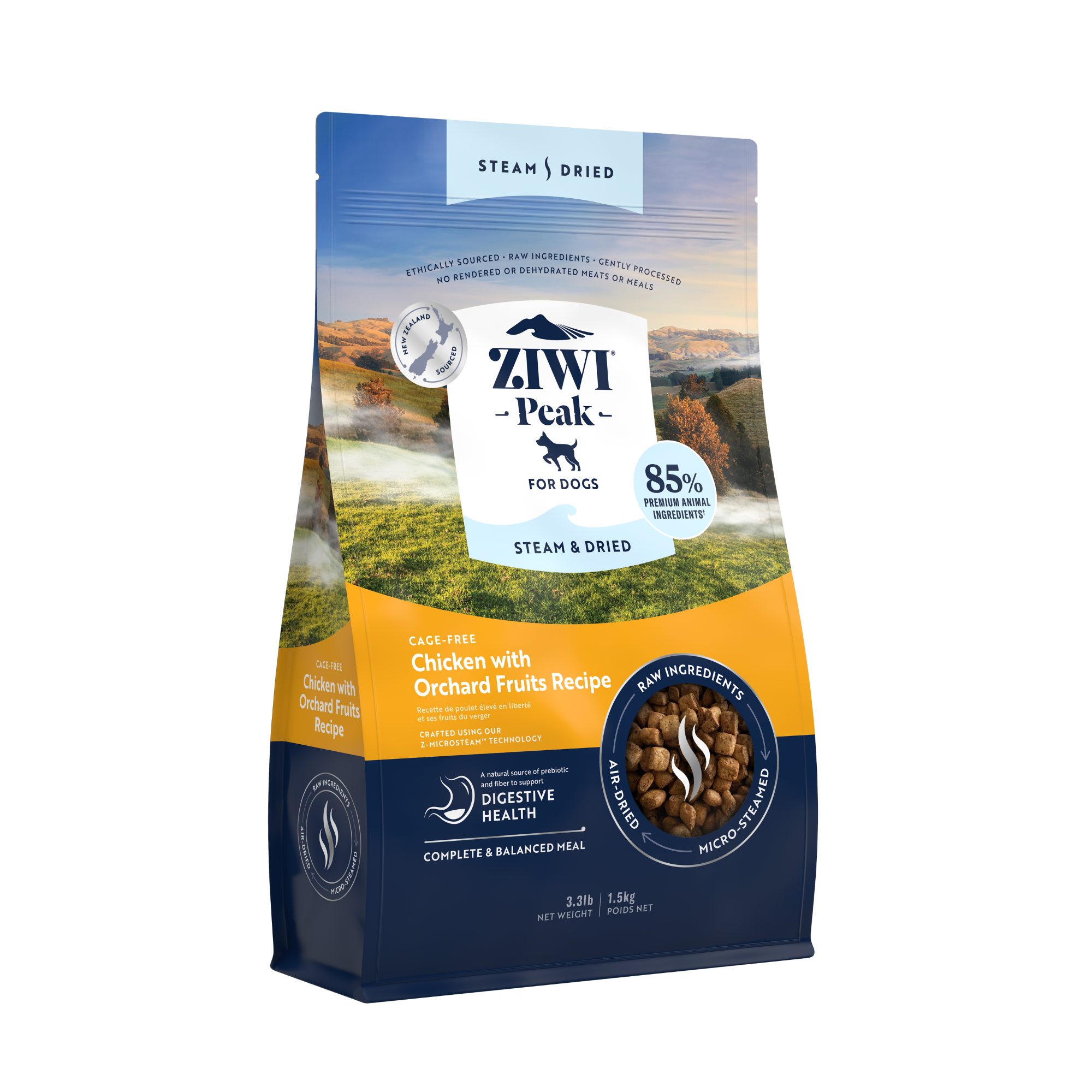 Ziwi Peak Steam & Dried Cage Free Chicken With Orchard Fruits Dry Dog Food