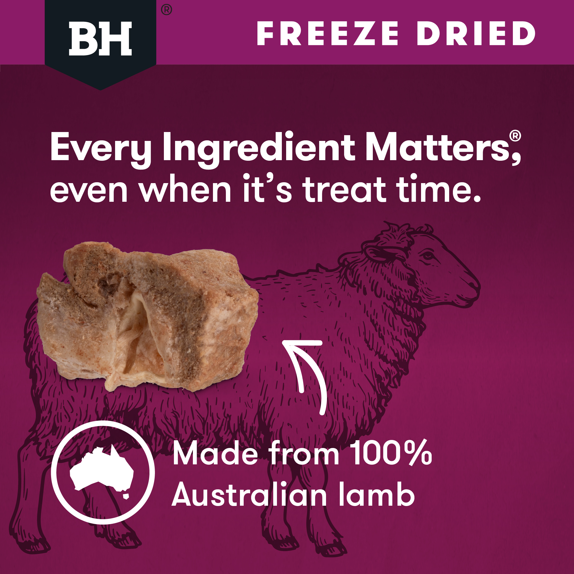 Black Hawk Freeze Dried Lamb Dog Treat 50g