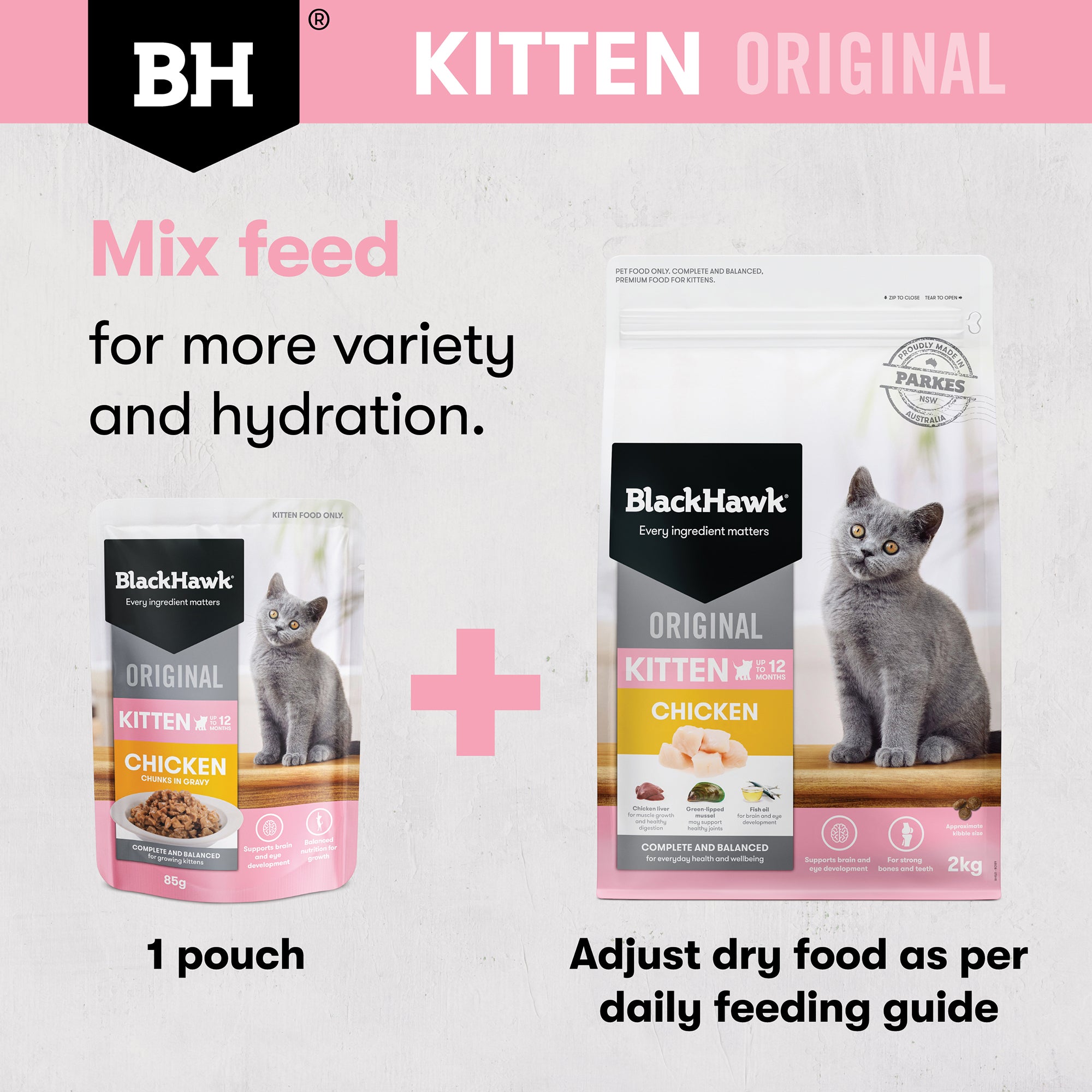 Black Hawk Original Kitten Chicken Dry Cat Food 4kg