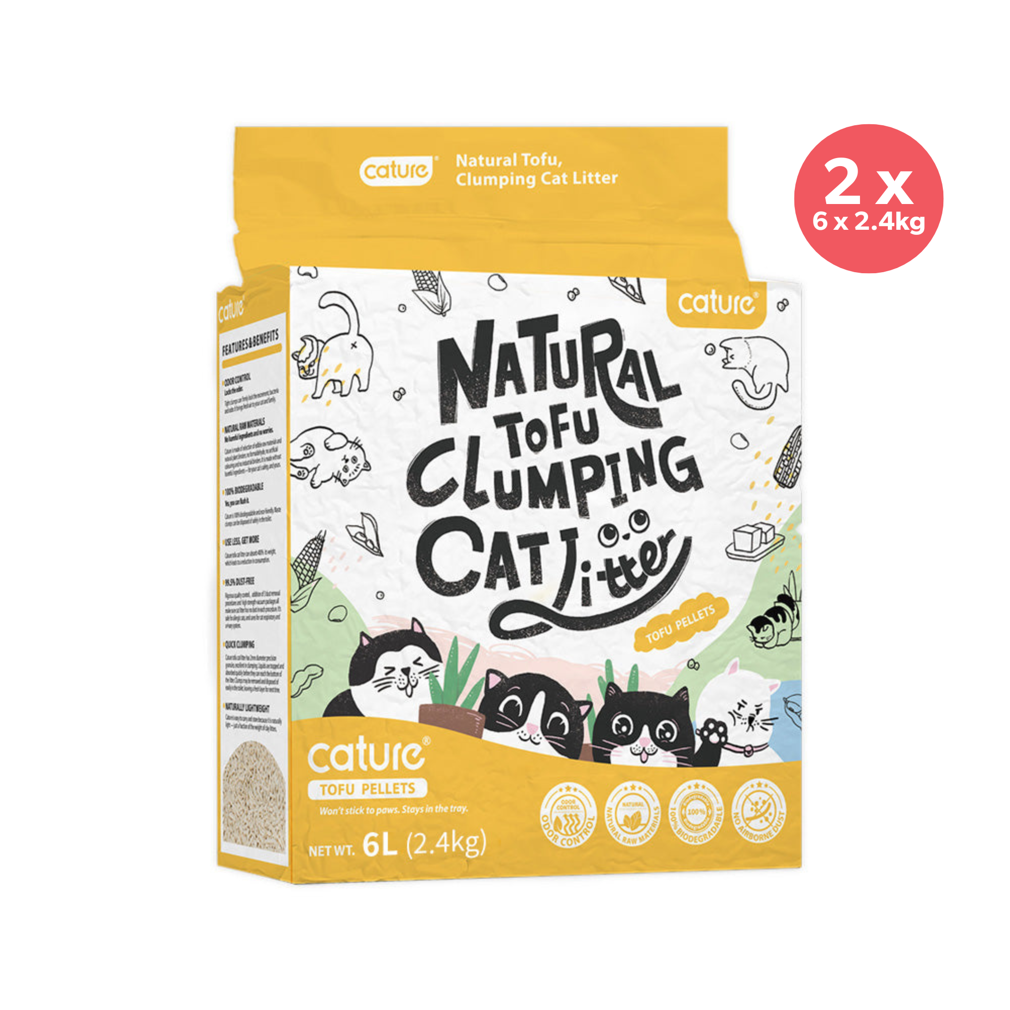 Cature Natural Tofu Clumping Milky Cat Litter