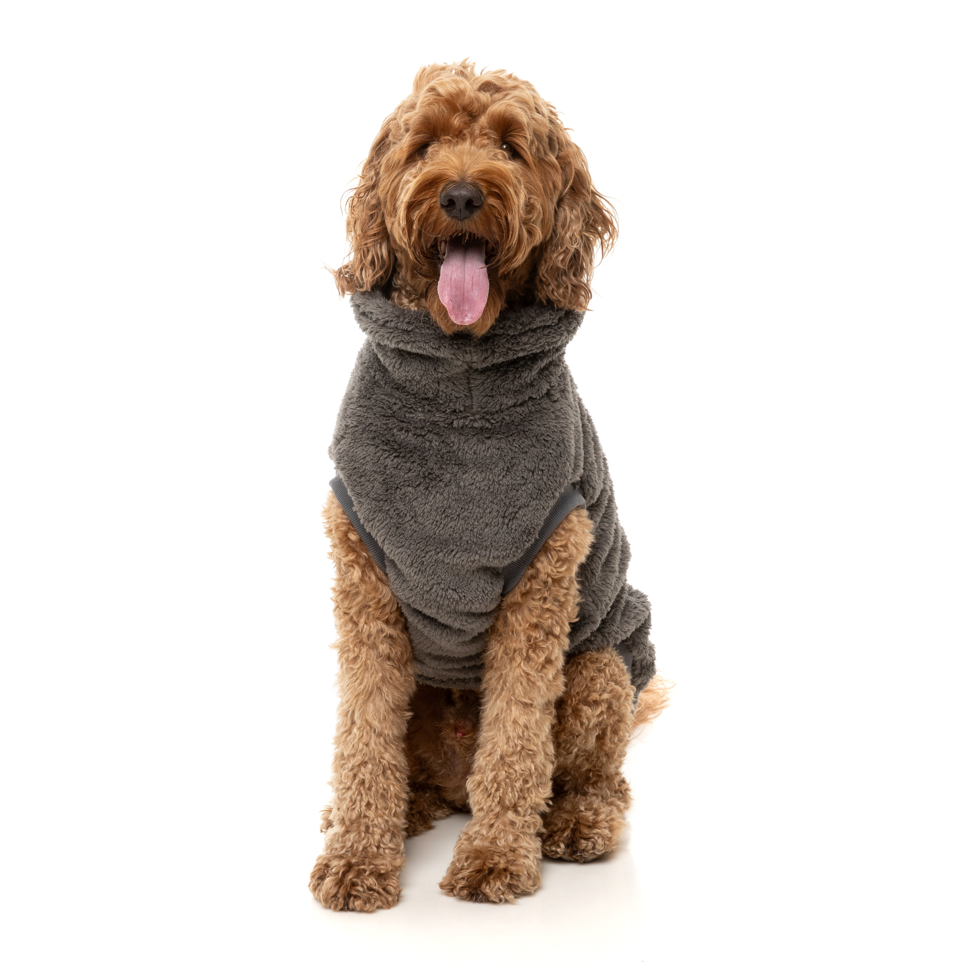 FuzzYard Turtle Teddy Dog Sweater Gunmetal Grey