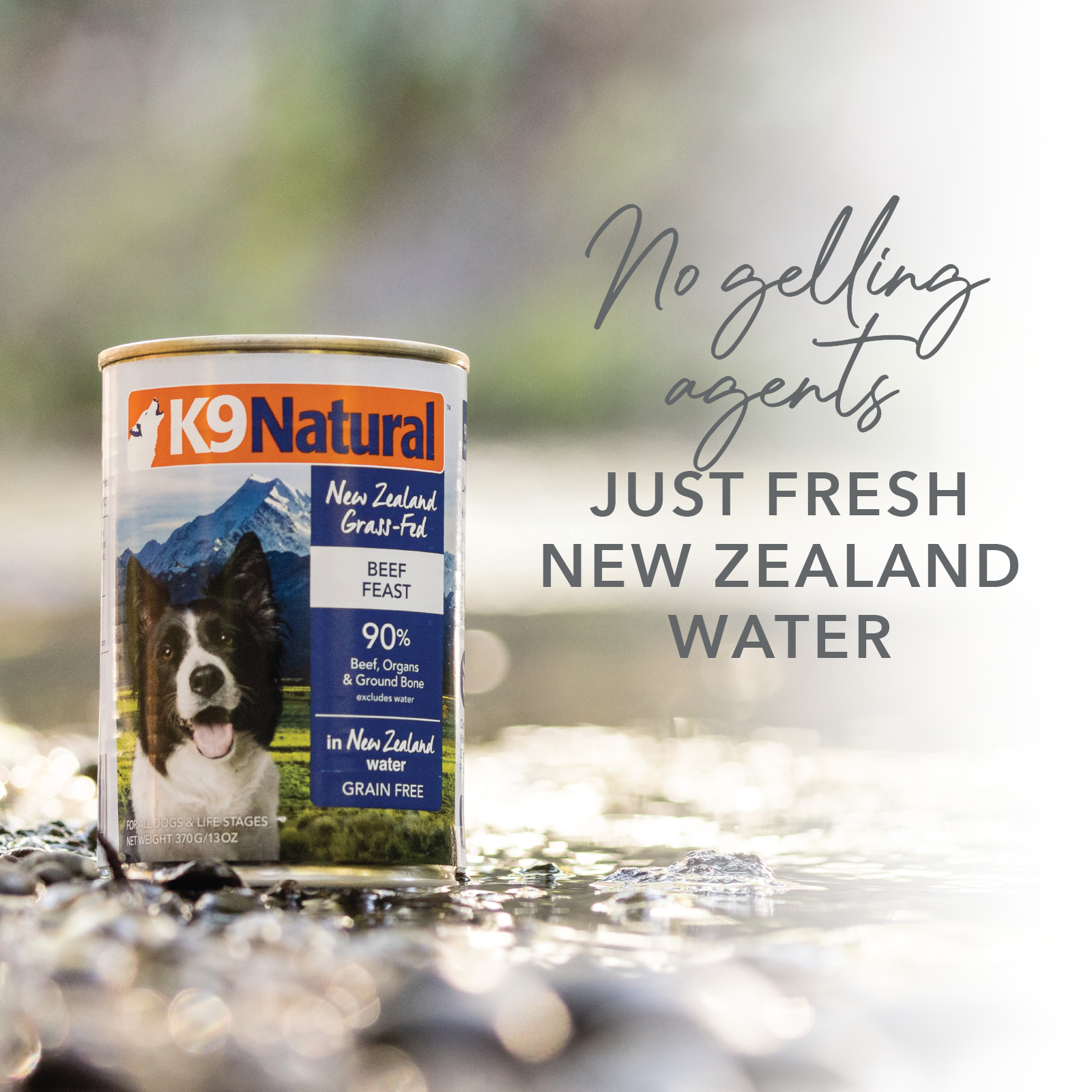 K9 Natural BPA Free & Gelatin Free Dog Food Lamb & Salmon Single Can 370g