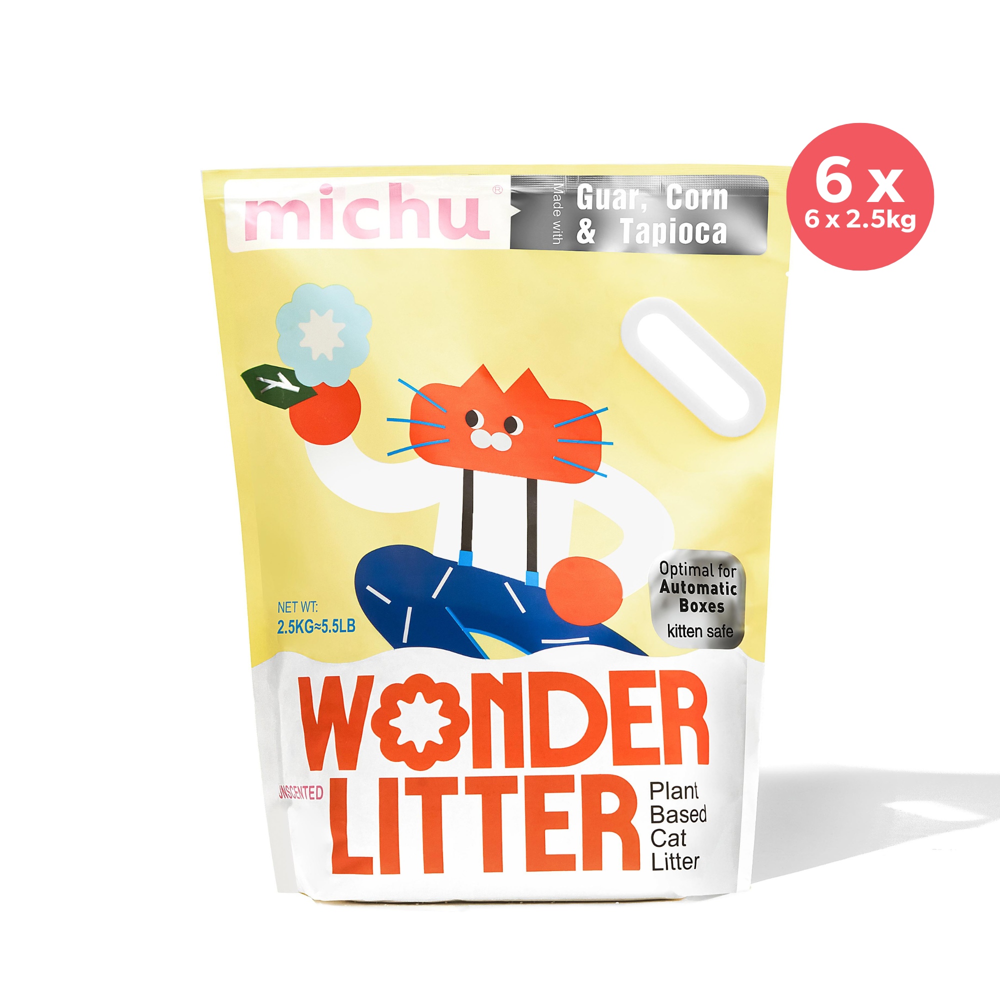 Michu Wonder Plant Based Cat Litter Unscented 2.5kg