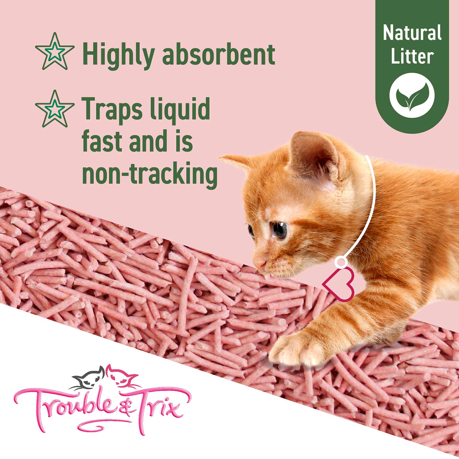 Trouble and Trix Plant Cherry Blossom Extract Natural Cat Litter 10L