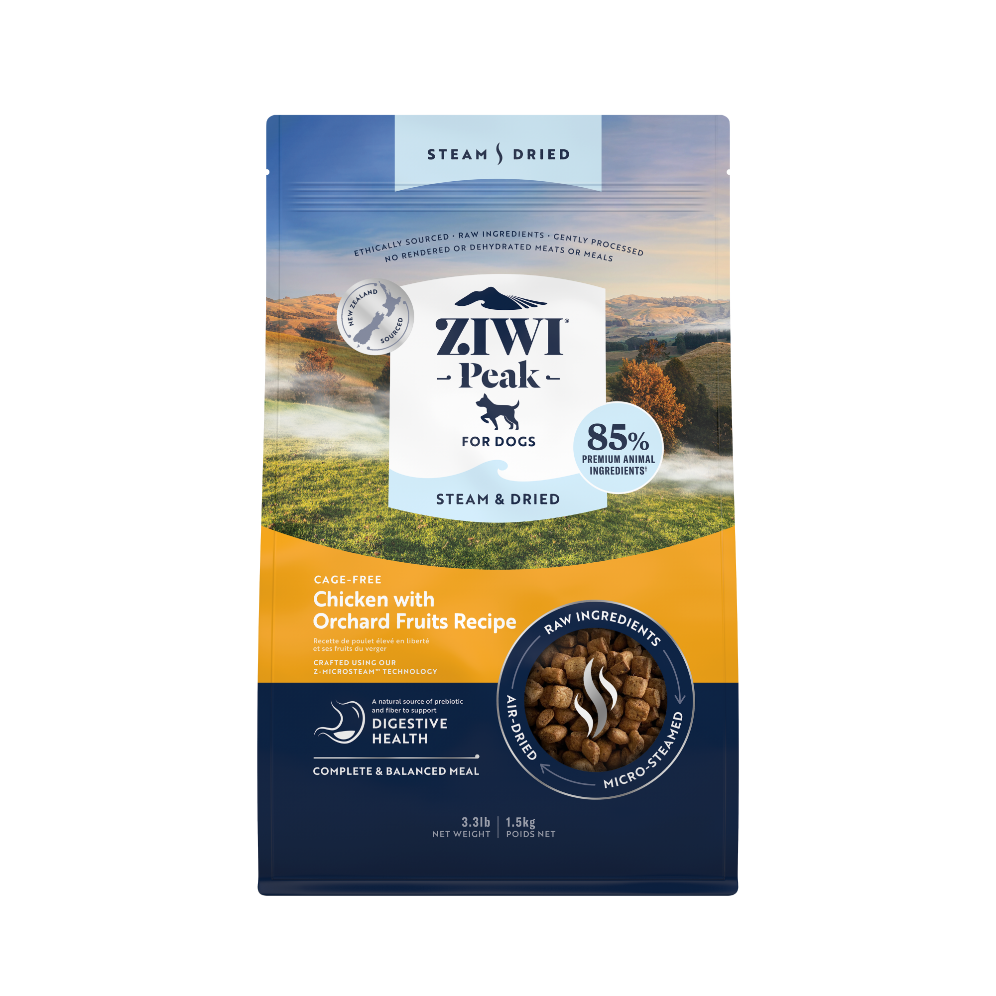 Ziwi Peak Steam & Dried Cage Free Chicken With Orchard Fruits Dry Dog Food