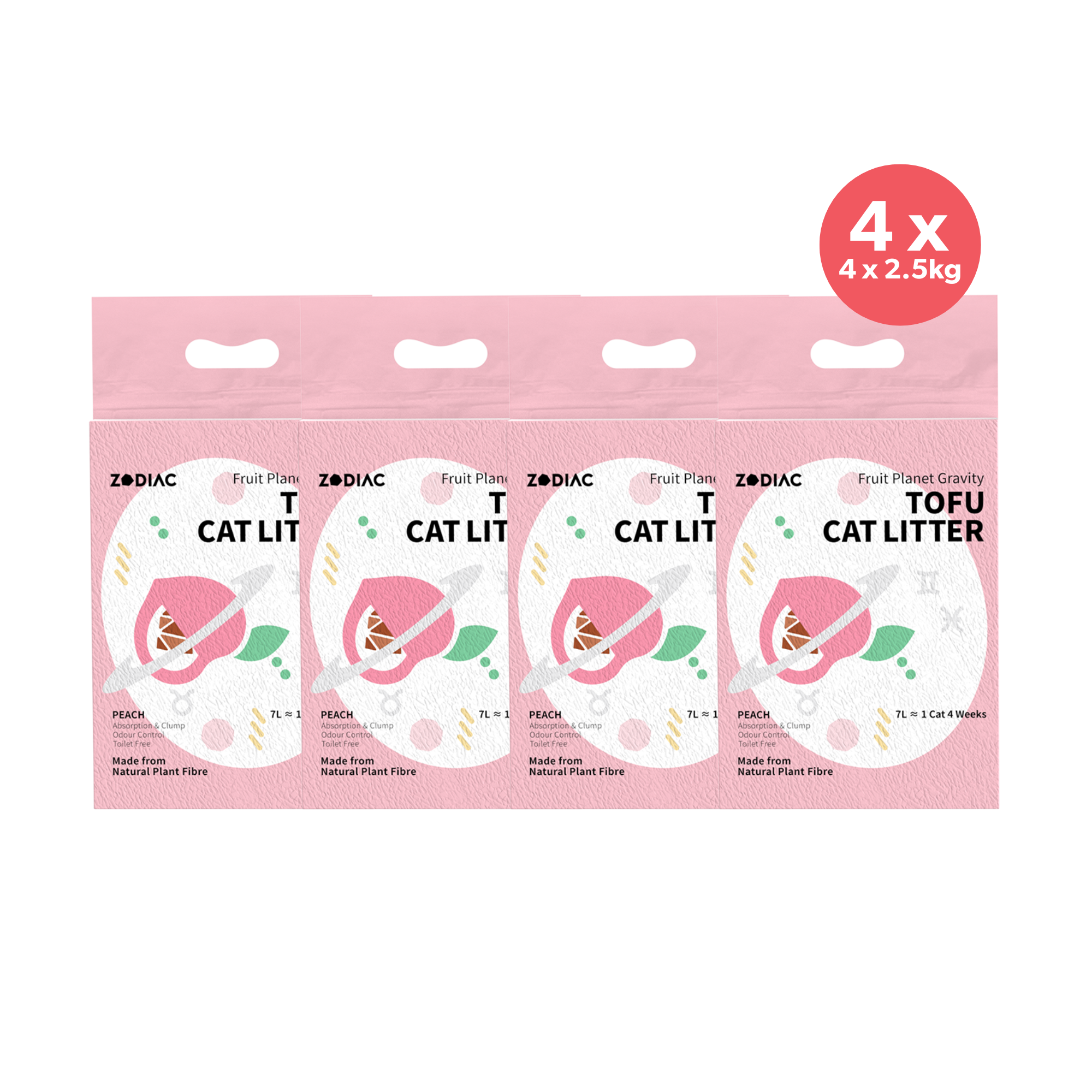 ZODIAC Fruity Tofu Peach Cat Litter 2.5kg