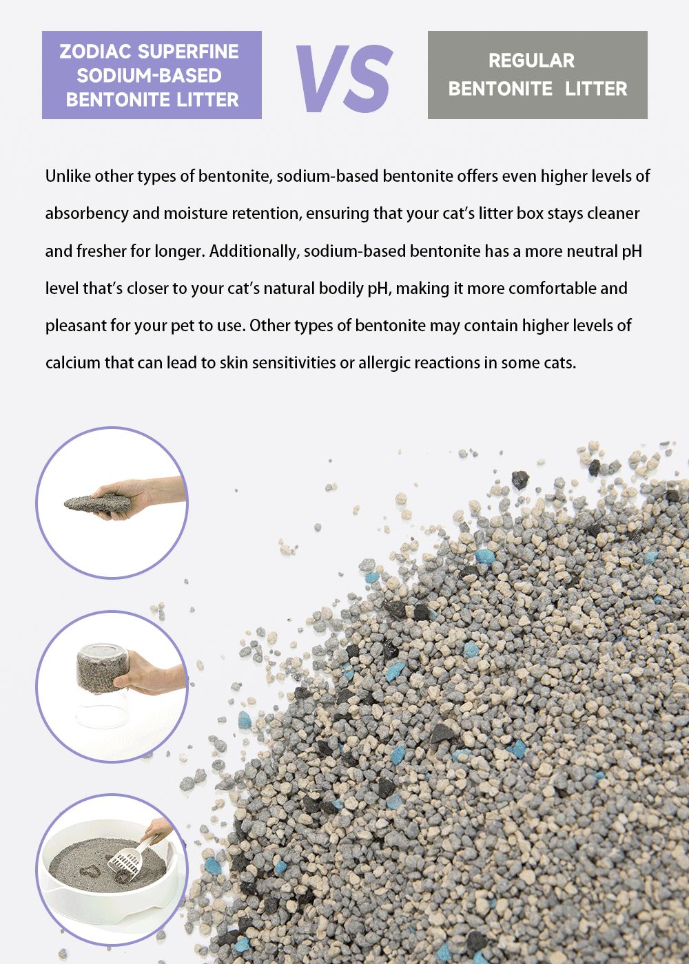 ZODIAC Natural Way Superfine Bentonite With Activated Charcoal Cat Litter 4.5Kg x 2