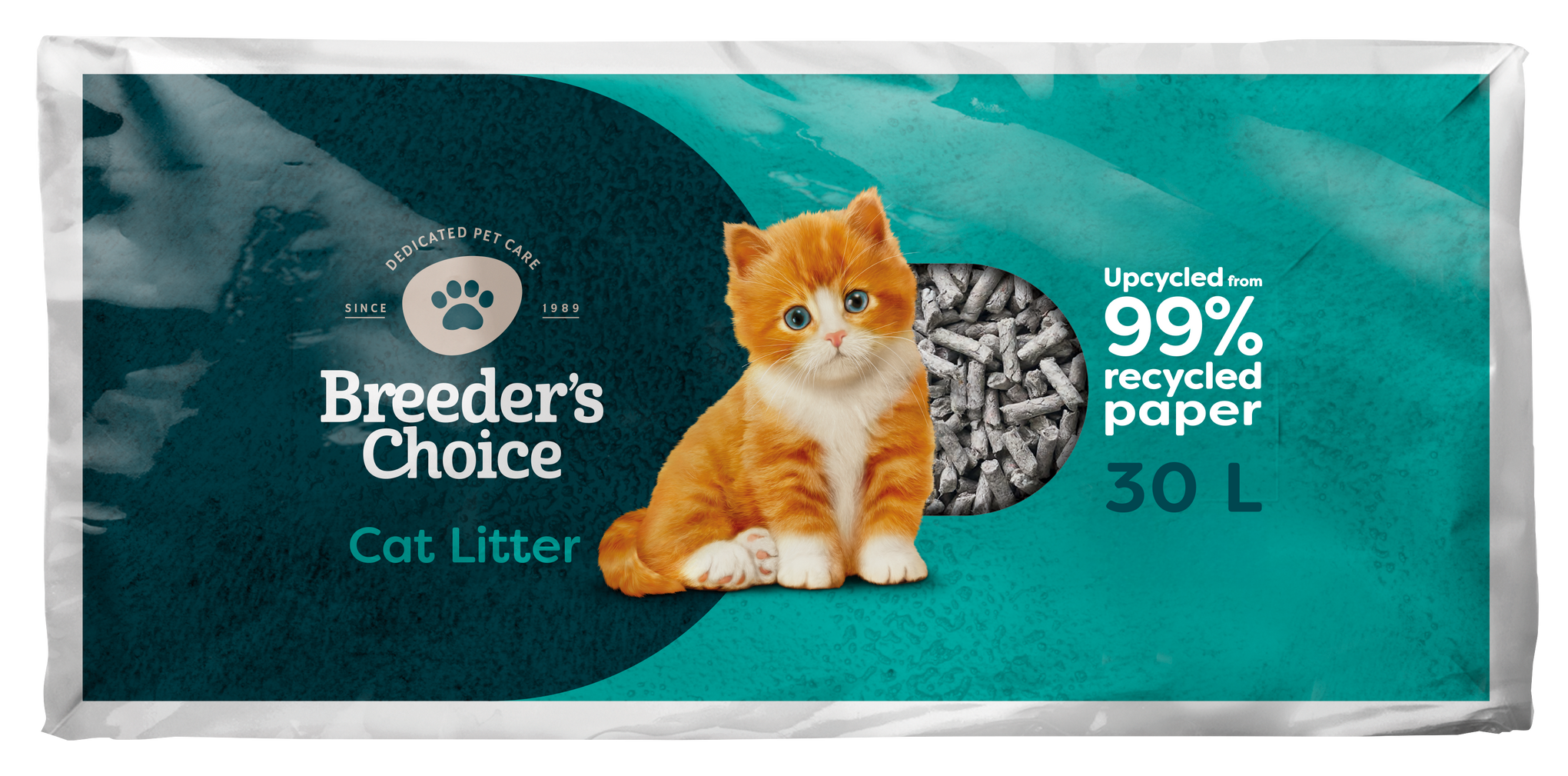 Breeders Choice Recycled Paper Cat Litter 30L