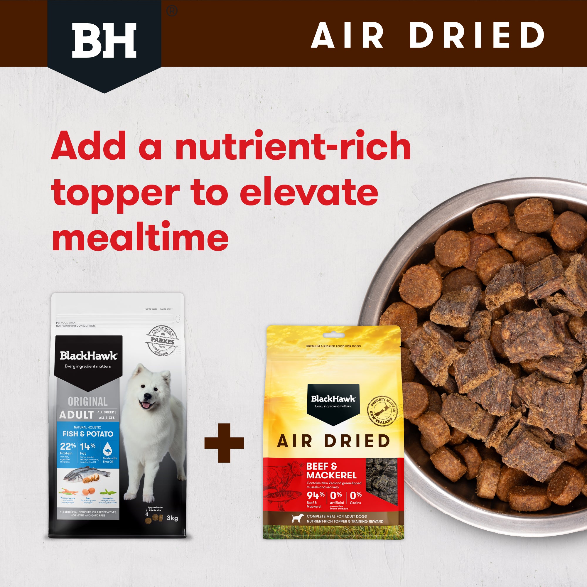 Black Hawk Air Dried Beef and Mackerel Dry Dog Food