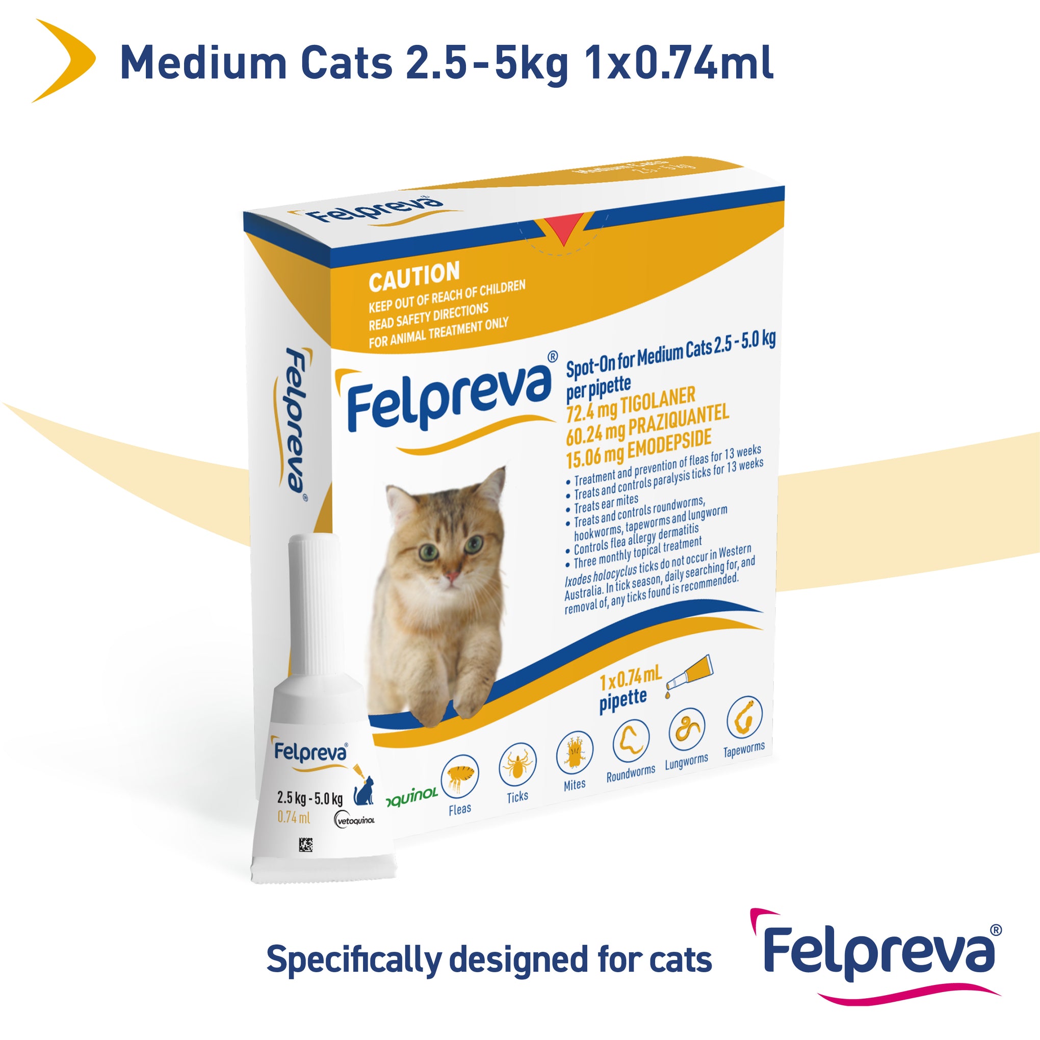 Felpreva Spot On Solution for Medium Cats 2.5-5kg