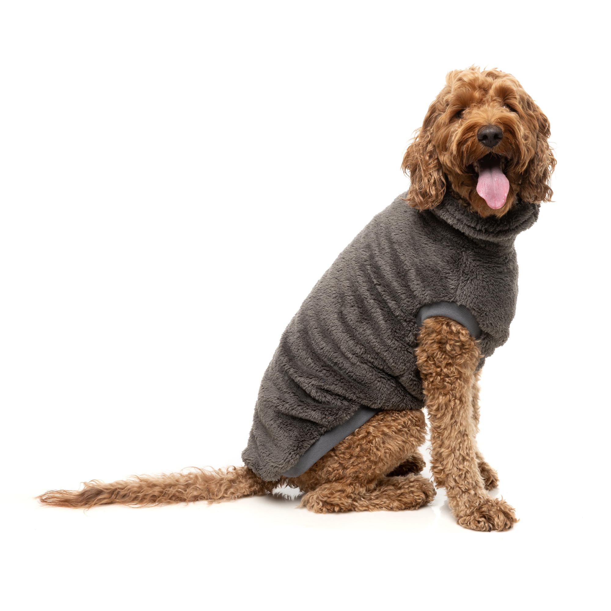 FuzzYard Turtle Teddy Dog Sweater Gunmetal Grey