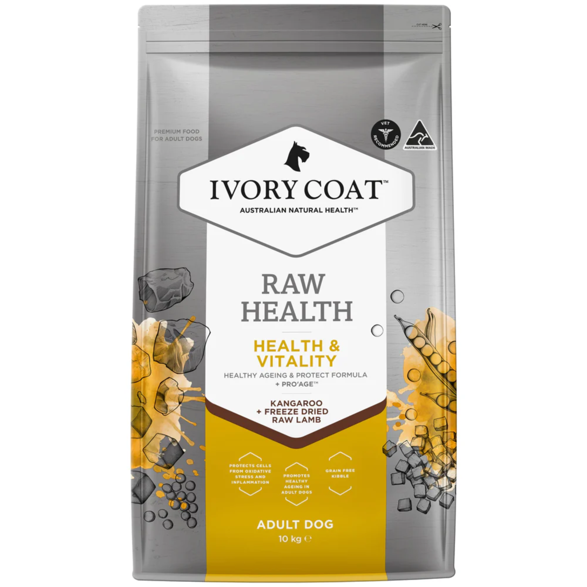 Ivory Coat Raw Health Dog Health & Vitality Kangaroo and Freeze Dried Lamb Dry Dog Food