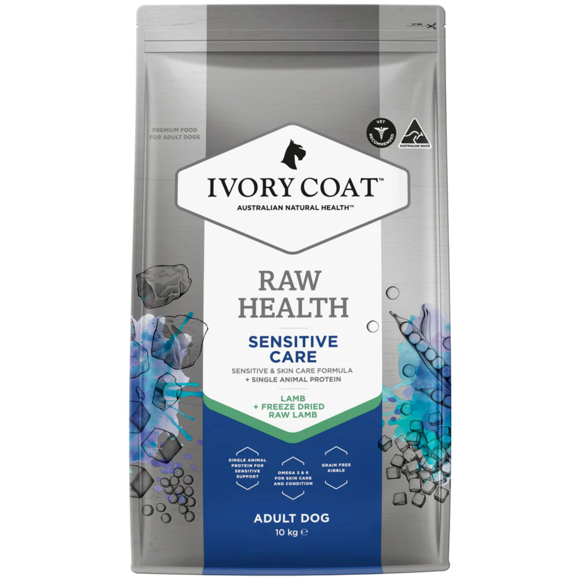 Ivory Coat Raw Health Dog Sensitive Care Lamb Dry Dog Food