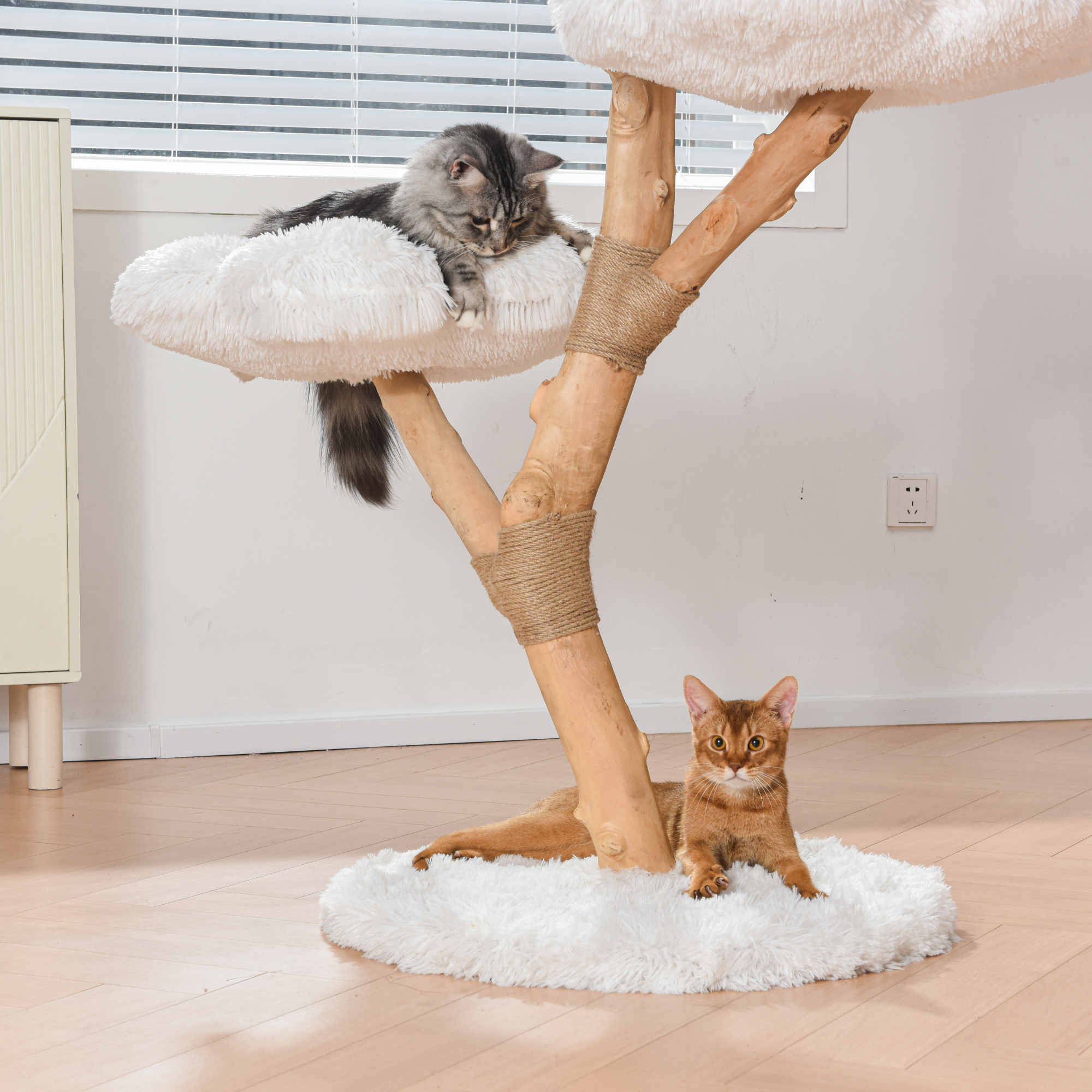 Michu Fluffy Blossom Real Wooden Cat Tree Extra Large