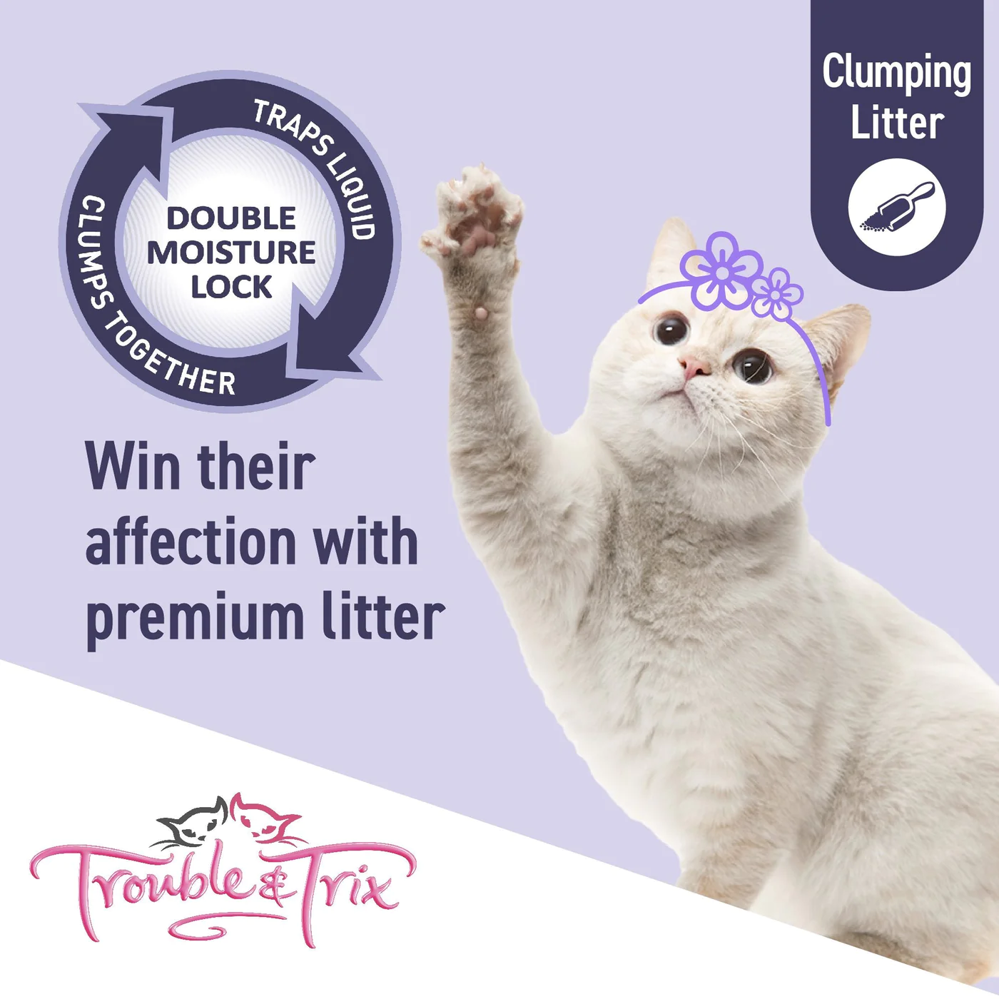 Trouble and Trix Odour Neutralising Lavender Clumping Cat Litter 15L