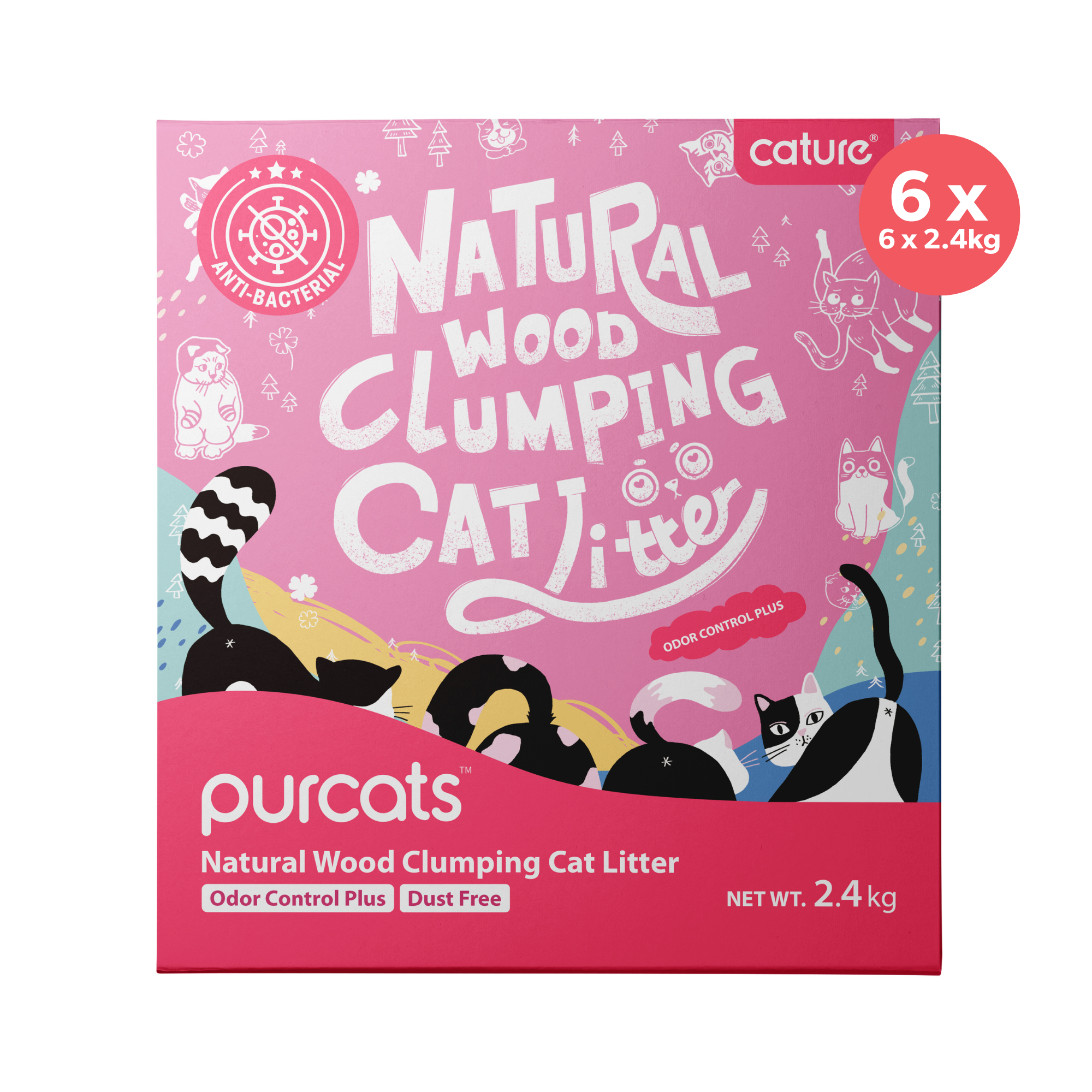 Cature Natural Wood Clumping Odor Control Plus Cat Litter