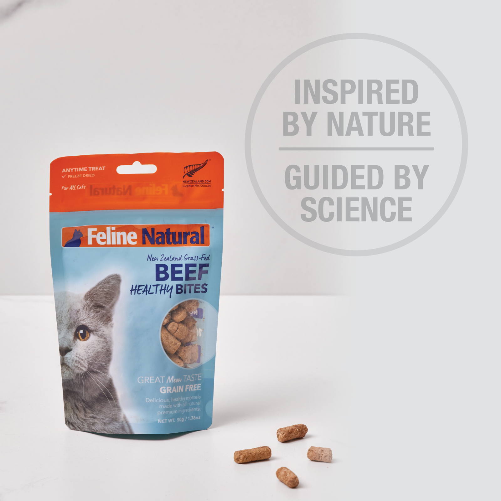 Feline Natural Grain Free Freeze Dried Cat Treats Beef 50g