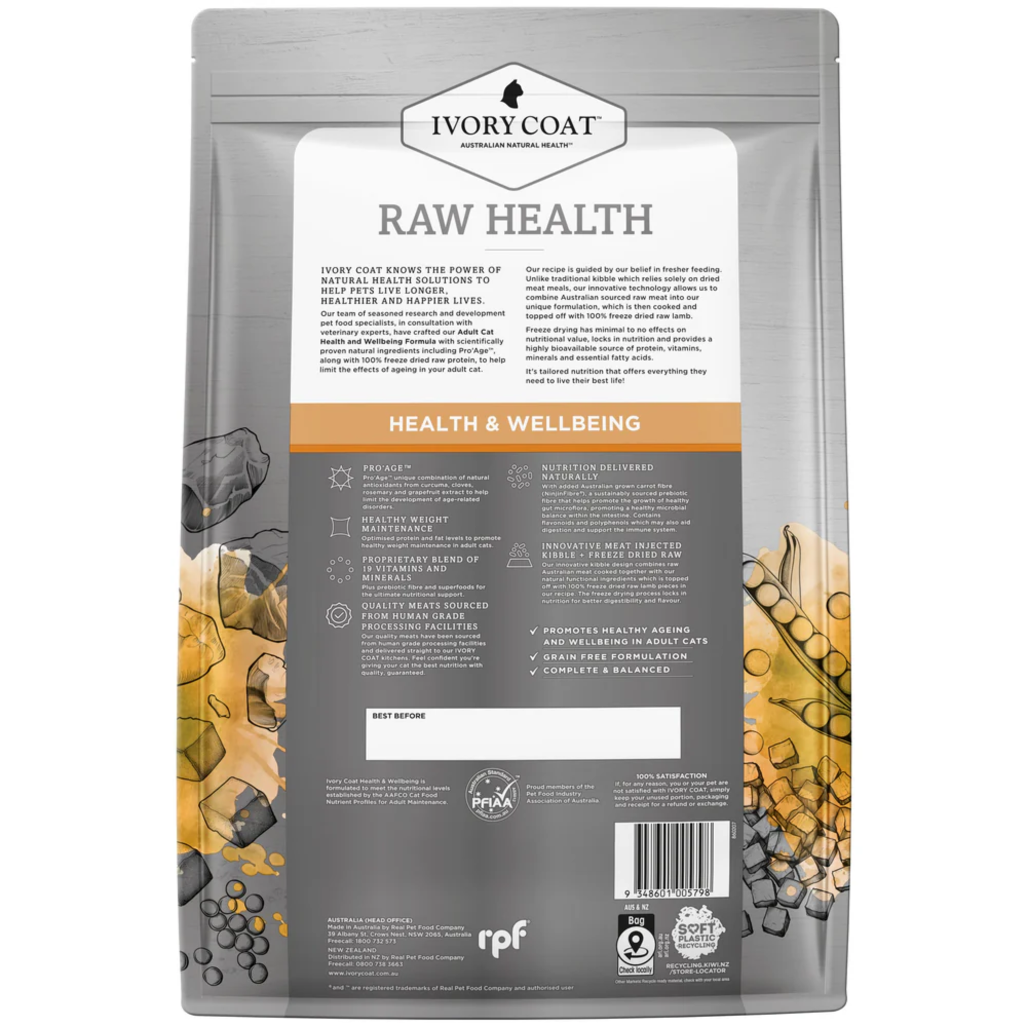Ivory Coat Raw Health Cat Health & Vitality Chicken and Freeze Dried Lamb Dry Cat Food