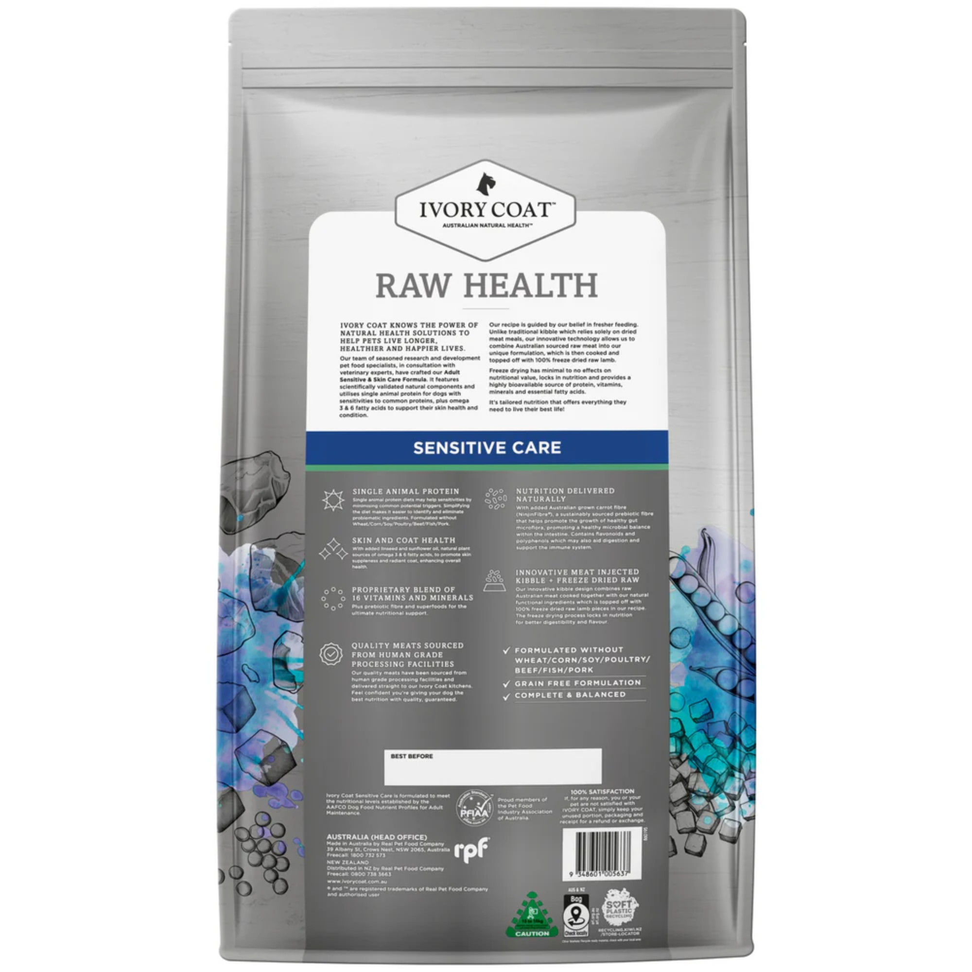 Ivory Coat Raw Health Dog Sensitive Care Lamb Dry Dog Food