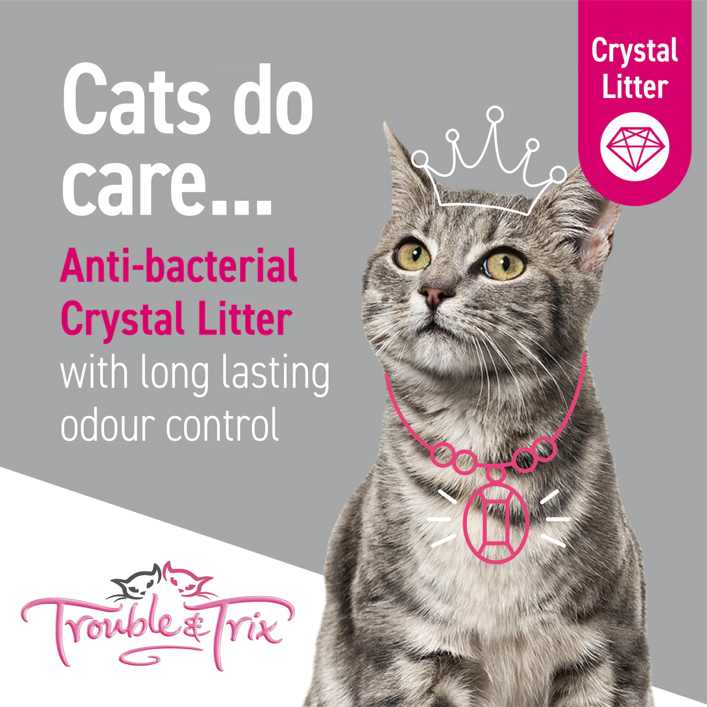 Trouble and Trix Odour Neutralising Anti Bacterial Crystal Cat Litter