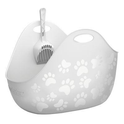 LitterLocker Cat Litter Box With Scoop White