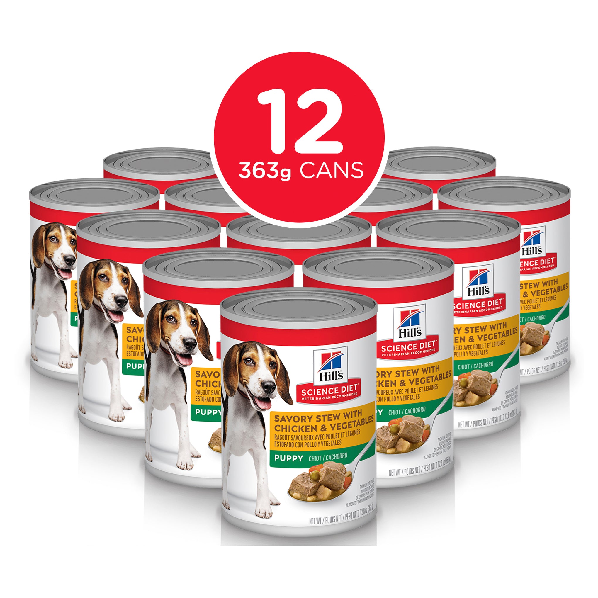 Hill's Science Diet Puppy Savory Stew Chicken & Veg Canned Dog Food 363g x 12