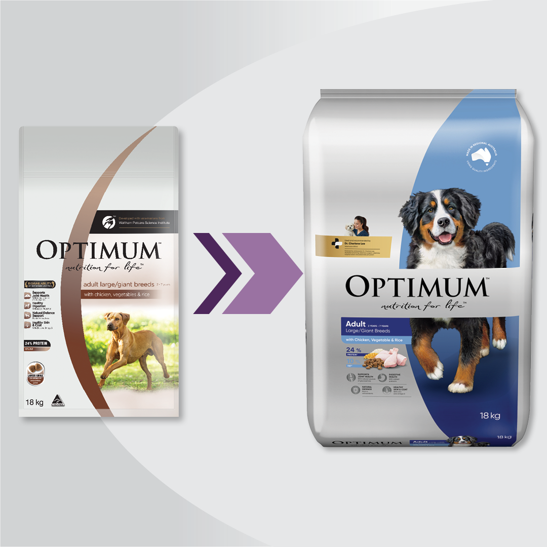 Optimum Chicken Vegetables And Rice Large Breed Adult Dry Dog Food 18k