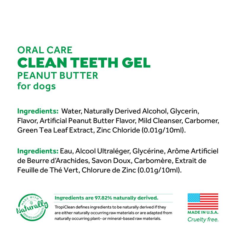 TropiClean Fresh Breath Oral Care Clean Teeth Gel Peanut Butter 59ml