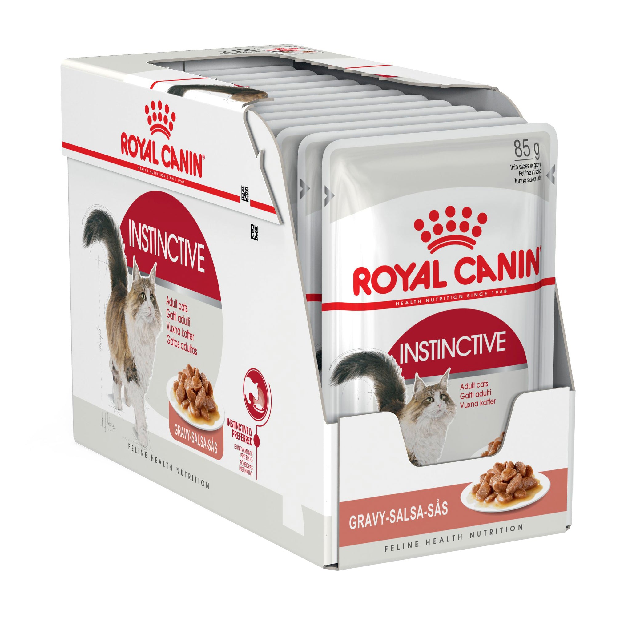 Royal Canin Instinctive With Gravy Adult Wet Cat Food Pouches 85g x 12