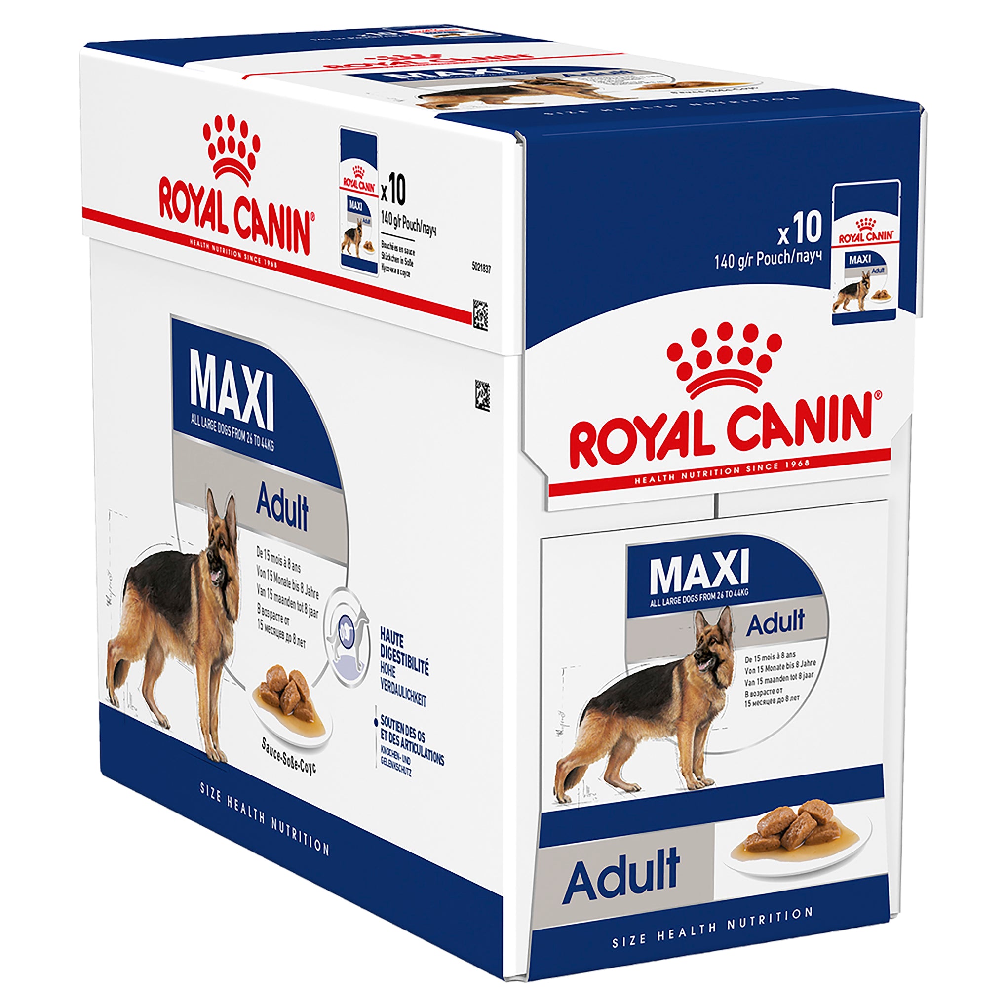 Royal Canin Maxi Adult Wet Dog Food Pouches 140g x 10