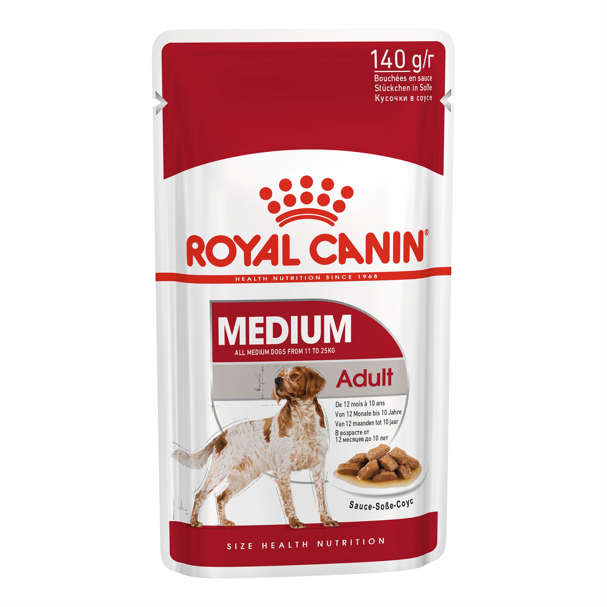 Royal Canin Medium Adult Wet Dog Food Pouches 140g x 10