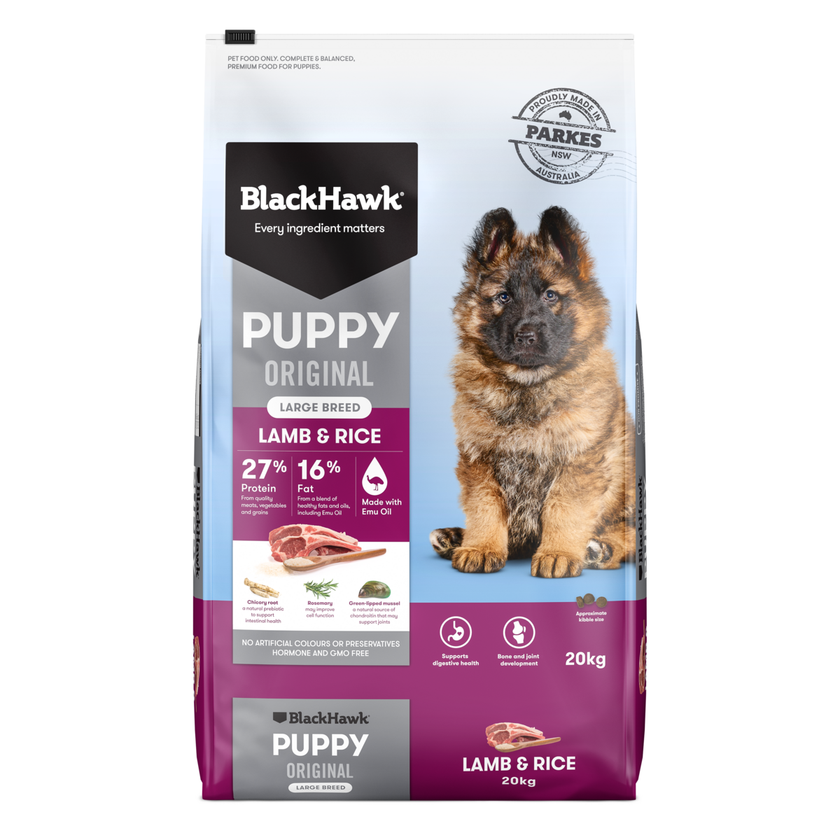 Black Hawk Original Puppy Lamb and Rice Large Breed Dry Dog Food 20kg