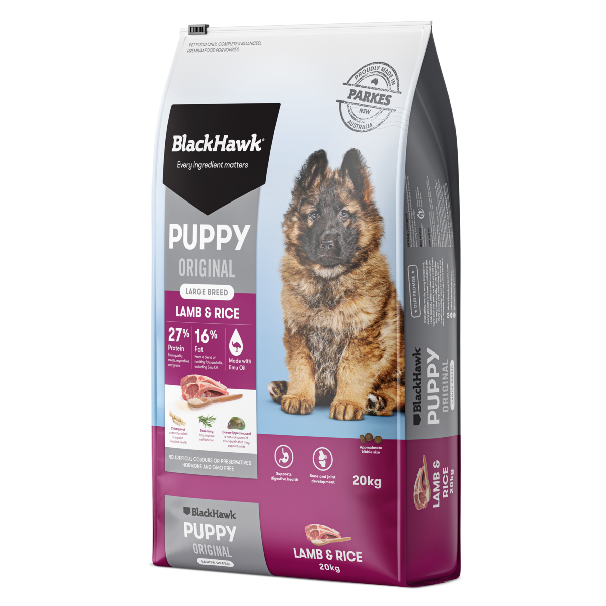 Black Hawk Original Puppy Lamb and Rice Large Breed Dry Dog Food 20kg