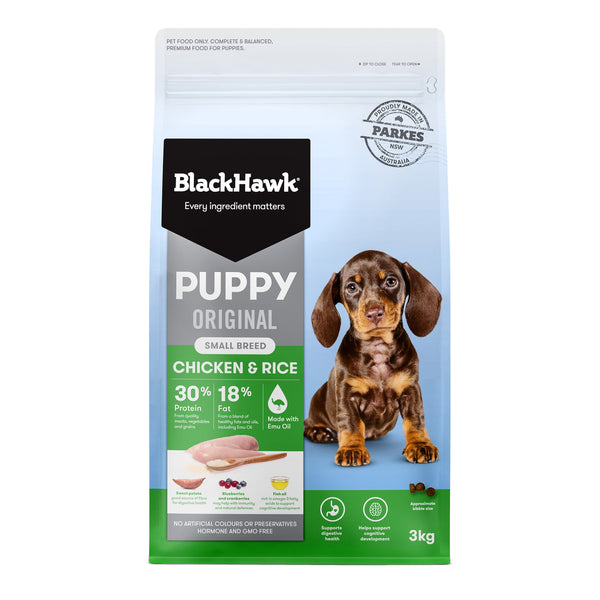 Black Hawk Original Puppy Chicken and Rice Small Breed Dry Dog Food 3kg