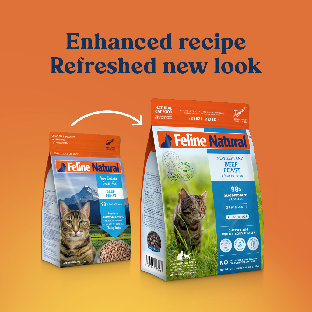 Feline Natural Grain Free Freeze Dried Cat Food Beef 320g