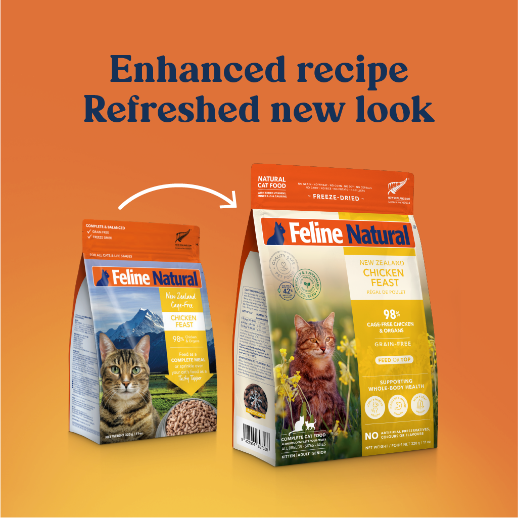 Feline Natural Grain Free Freeze Dried Cat Food Chicken 320g