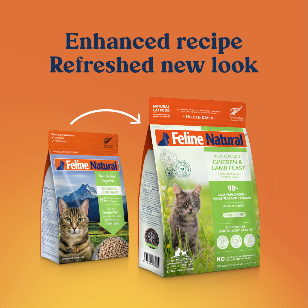 Feline Natural Grain Free Freeze Dried Cat Food Chicken & Lamb