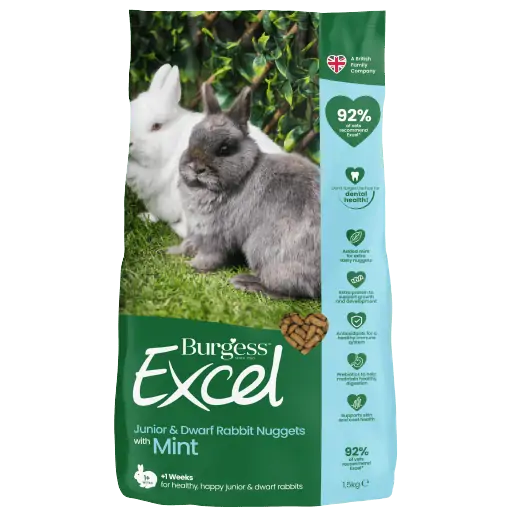 Burgess Excel Junior & Dwarf Mint Rabbit Nuggets 1.5kg