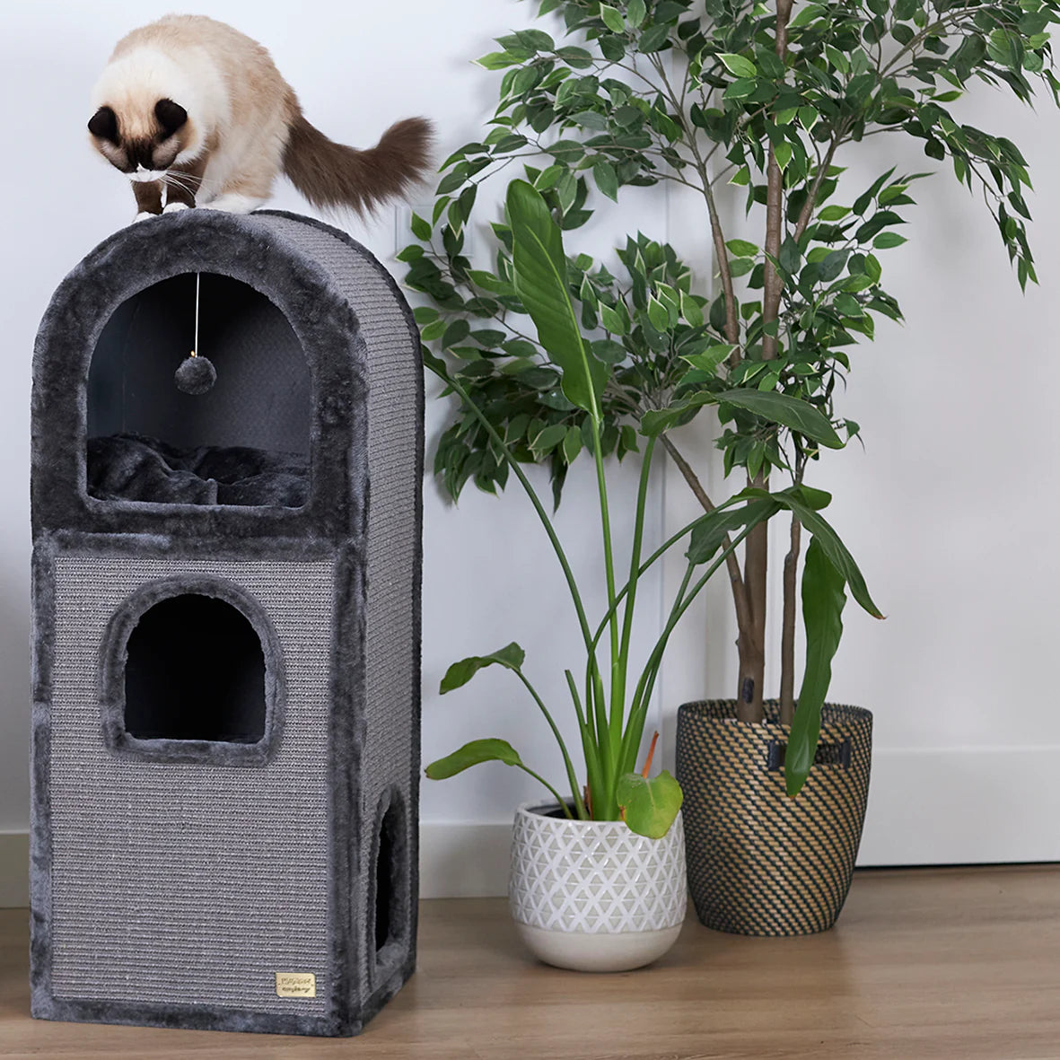 Kazoo 3 Chambers Cat Den Charcoal