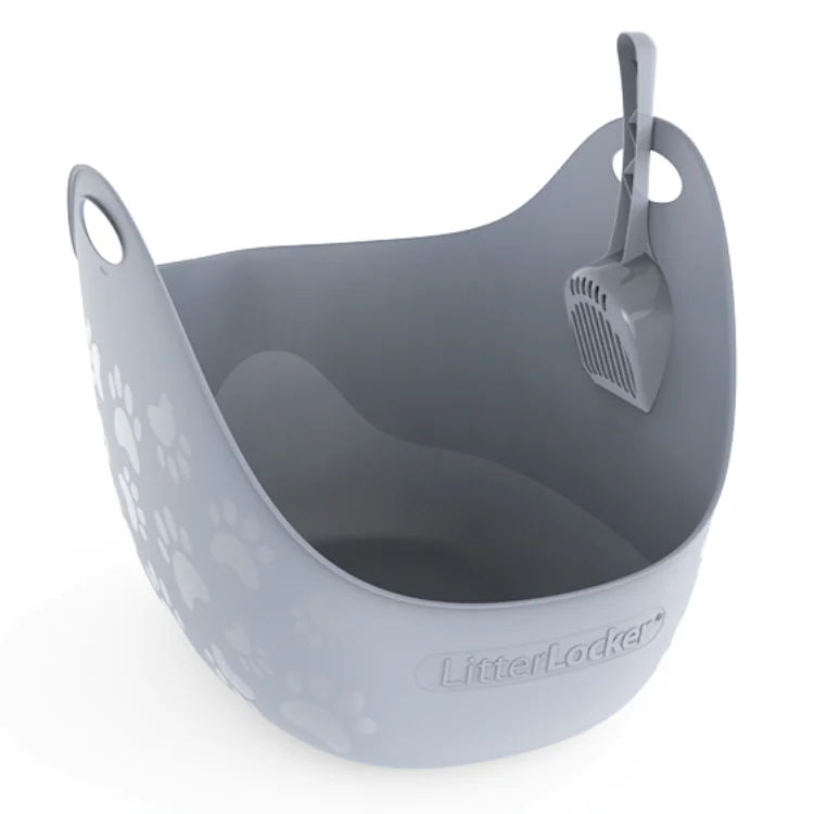 LitterLocker Cat Litter Box With Scoop Grey