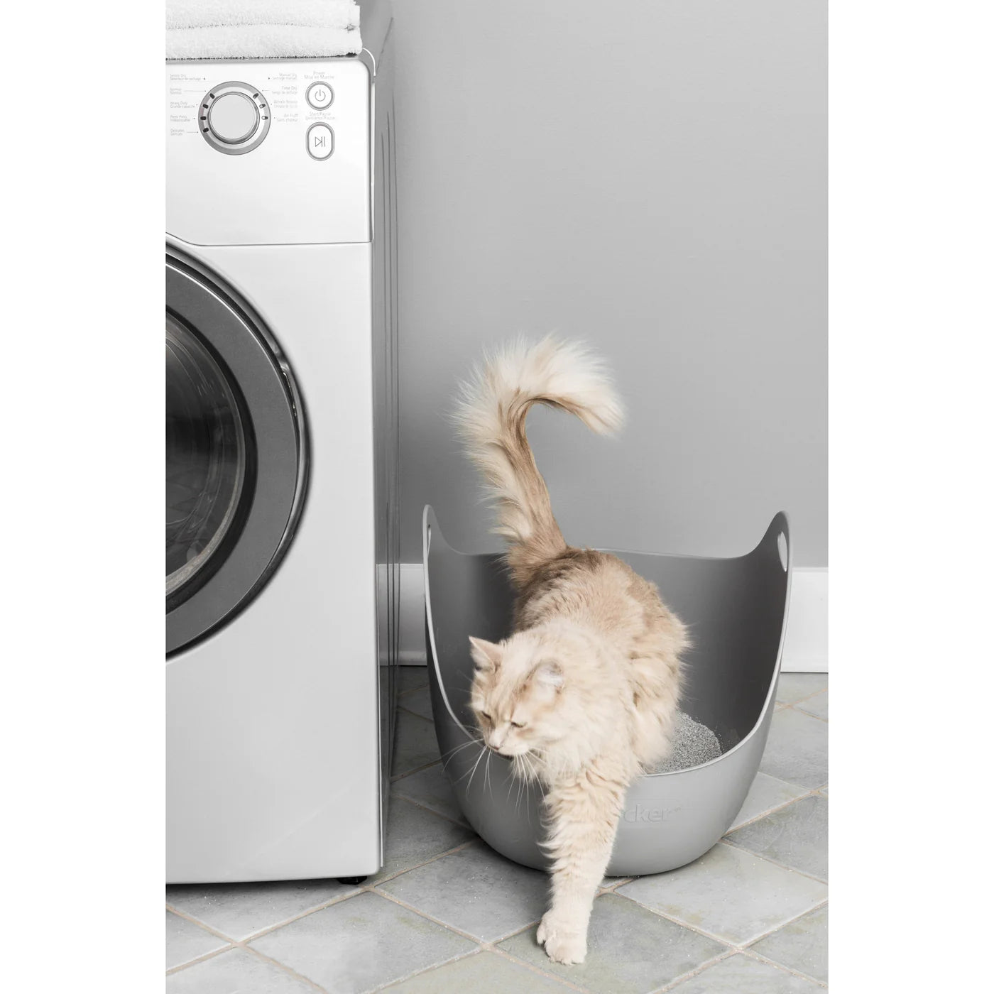LitterLocker Cat Litter Box With Scoop Grey