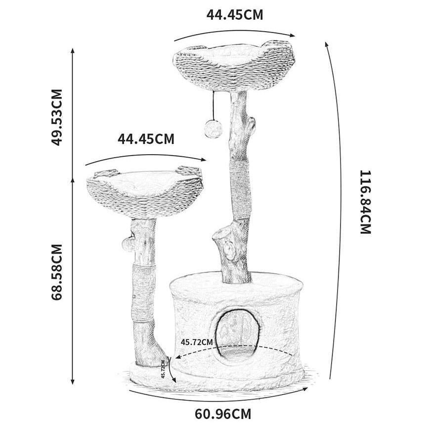 Michu Premium Real Wooden Cat Tree Large